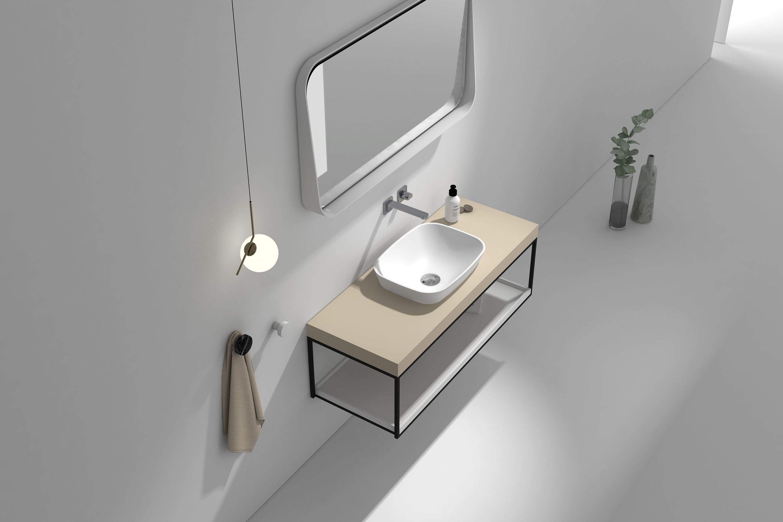 G2729 1200mm Wall Hung Timber Open Shelf Vanity