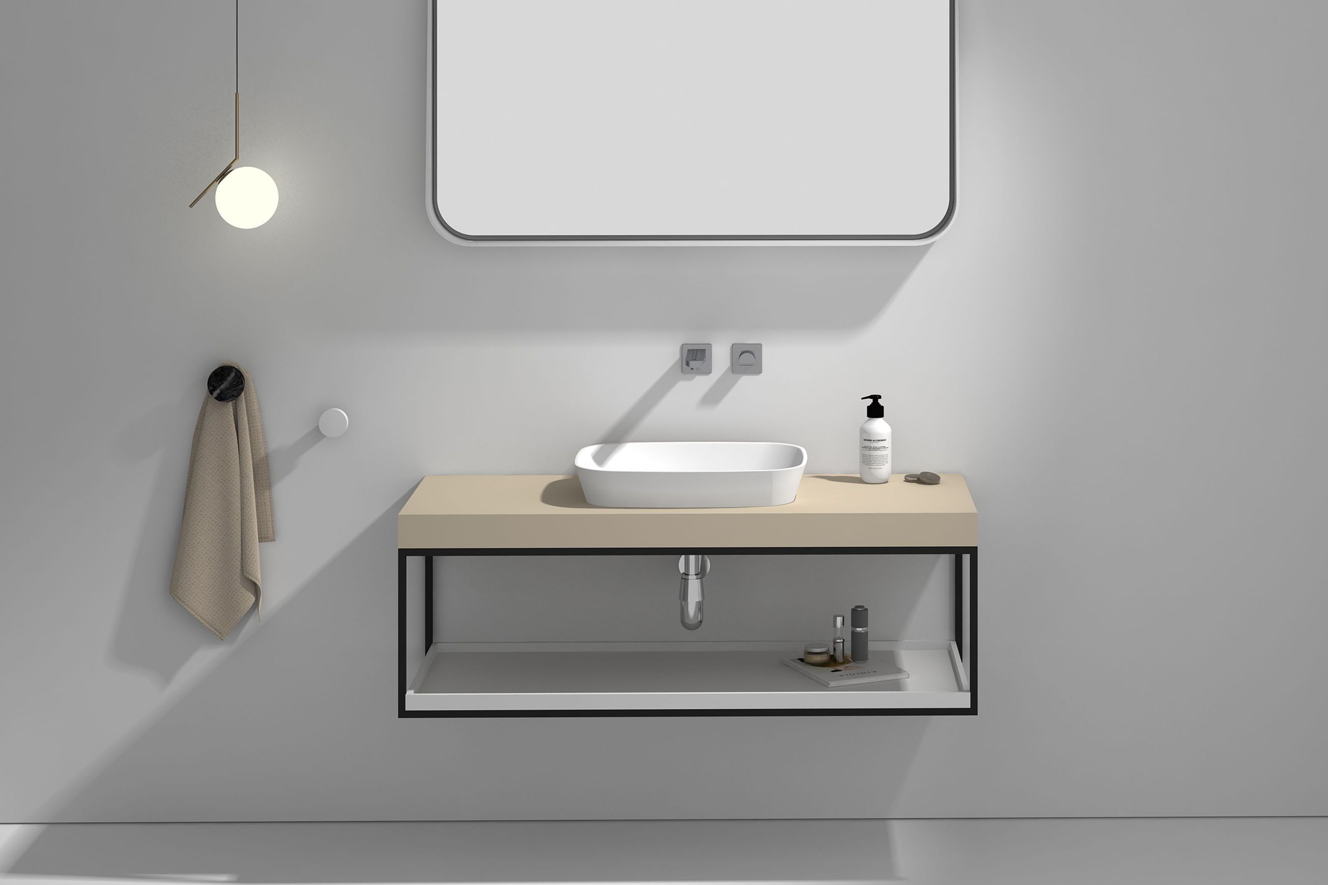 G2729 1200mm Wall Hung Timber Open Shelf Vanity
