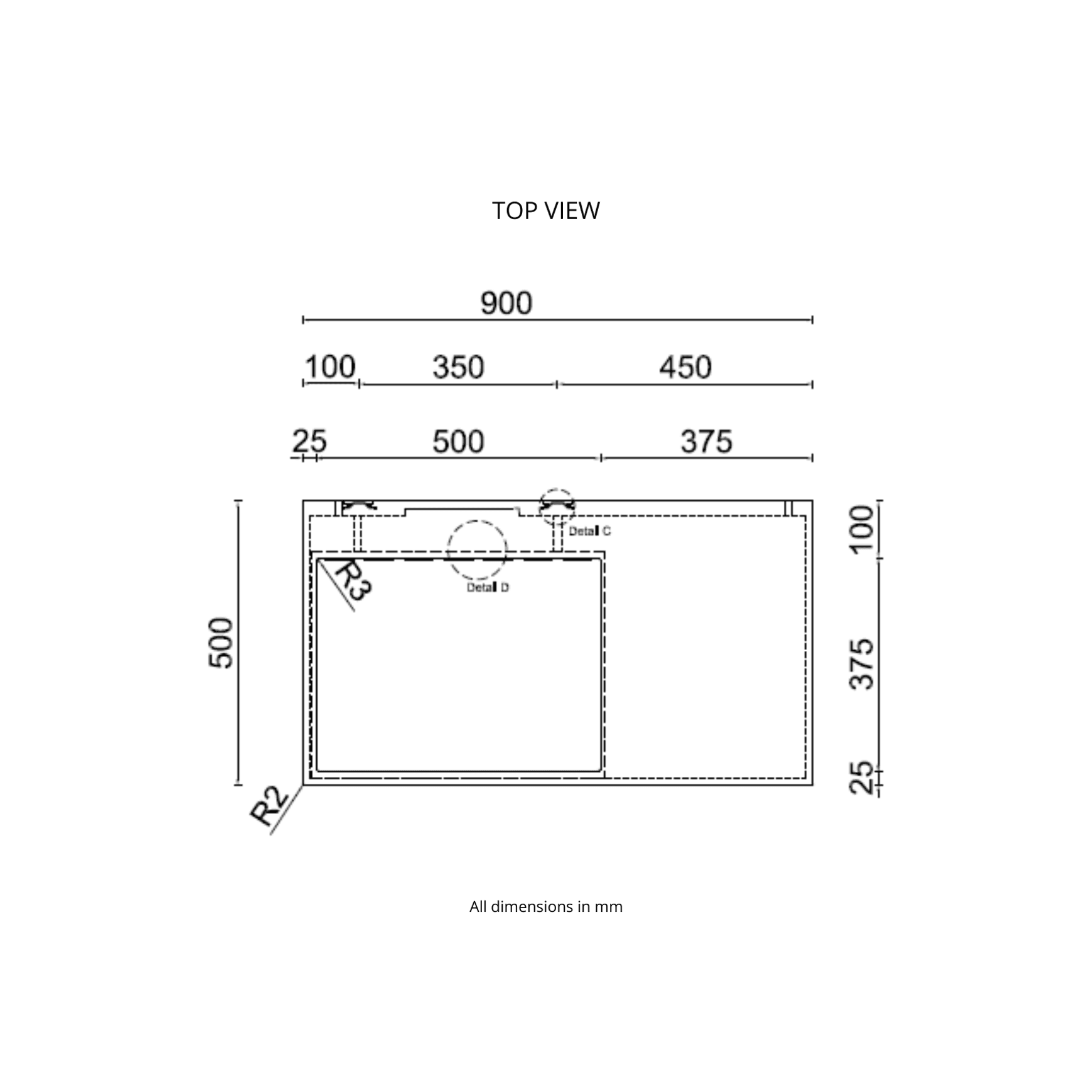 5211L 900 Basin dimensions