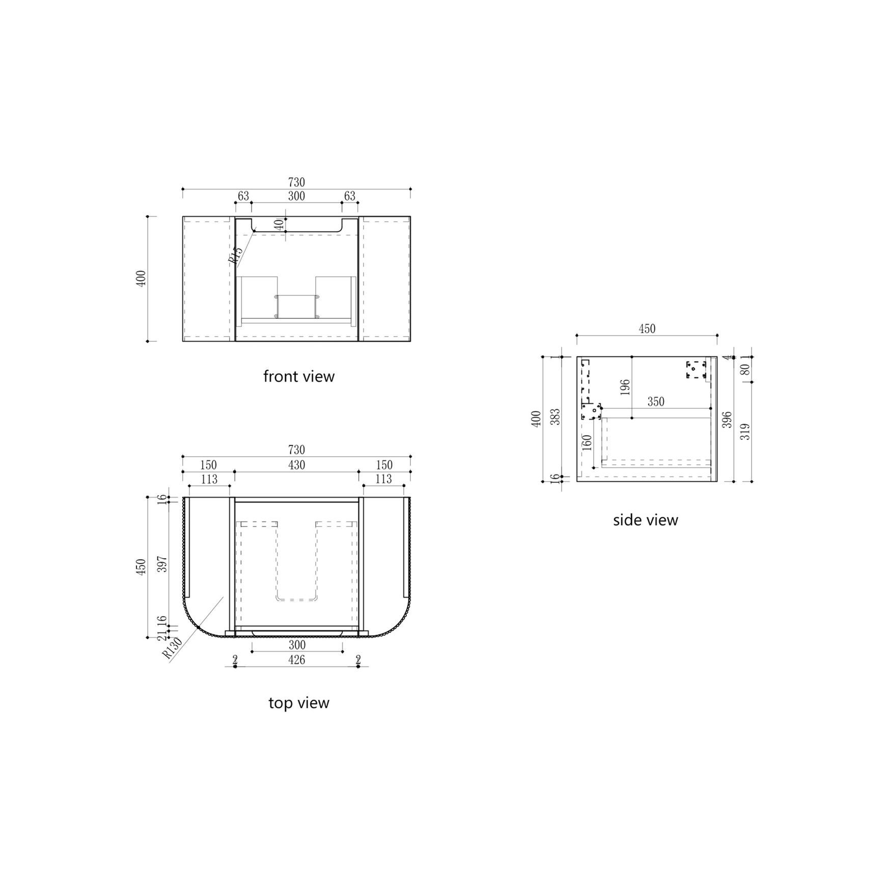 Aulic Varcelli Mono Wall Hung Vanities