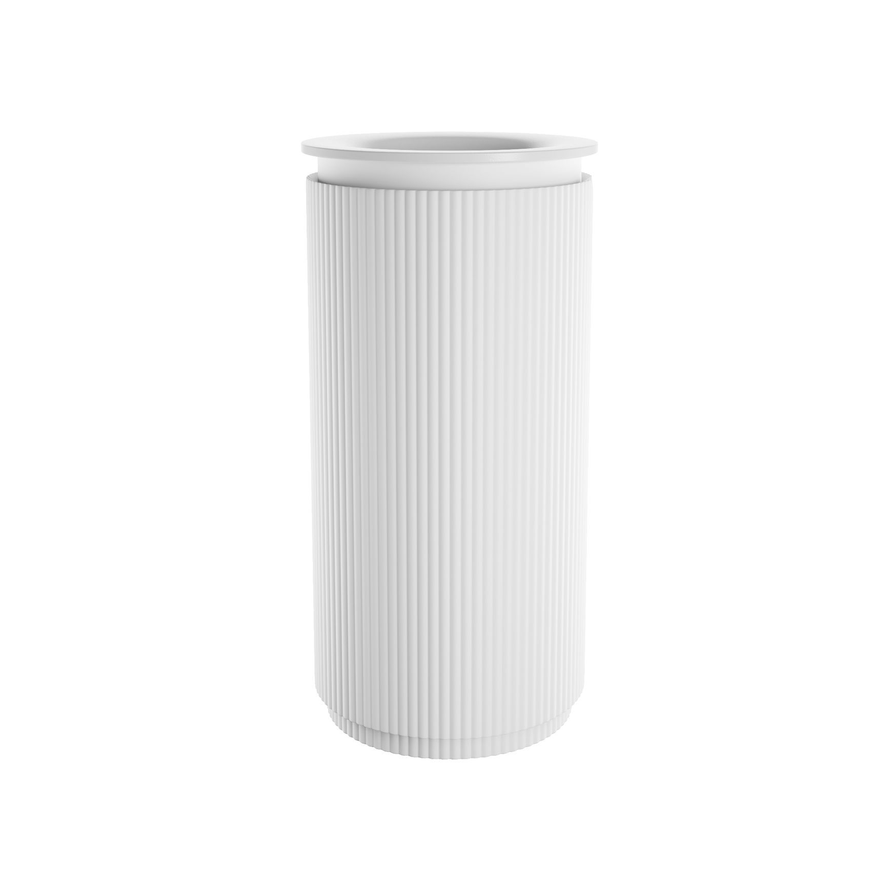Aulic Civaro Floor Standing Matte White Pillar Cabinet