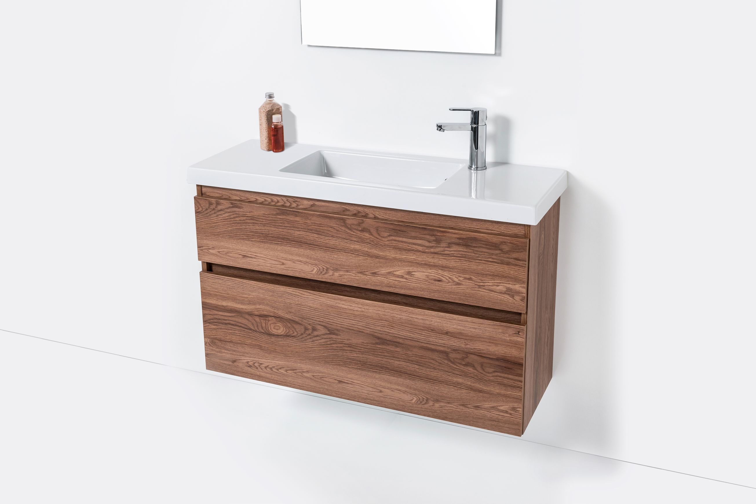 Cangas Slim Wall-Hung Vanity, 2 Drawers