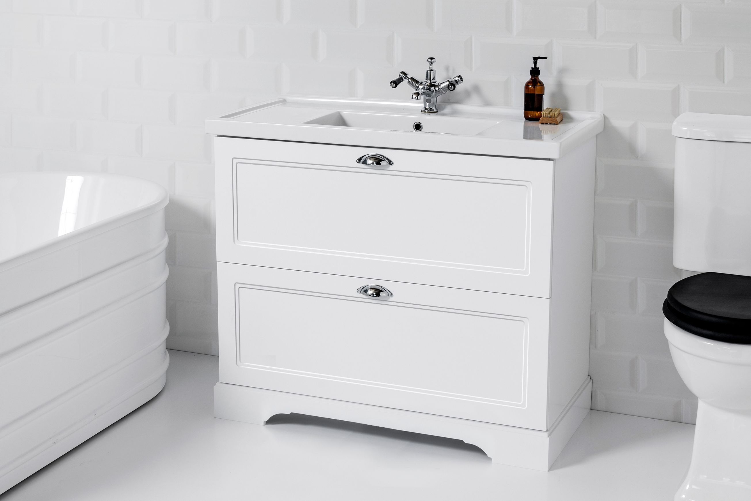 English Classic Floorstanding Vanity, 2 Drawers