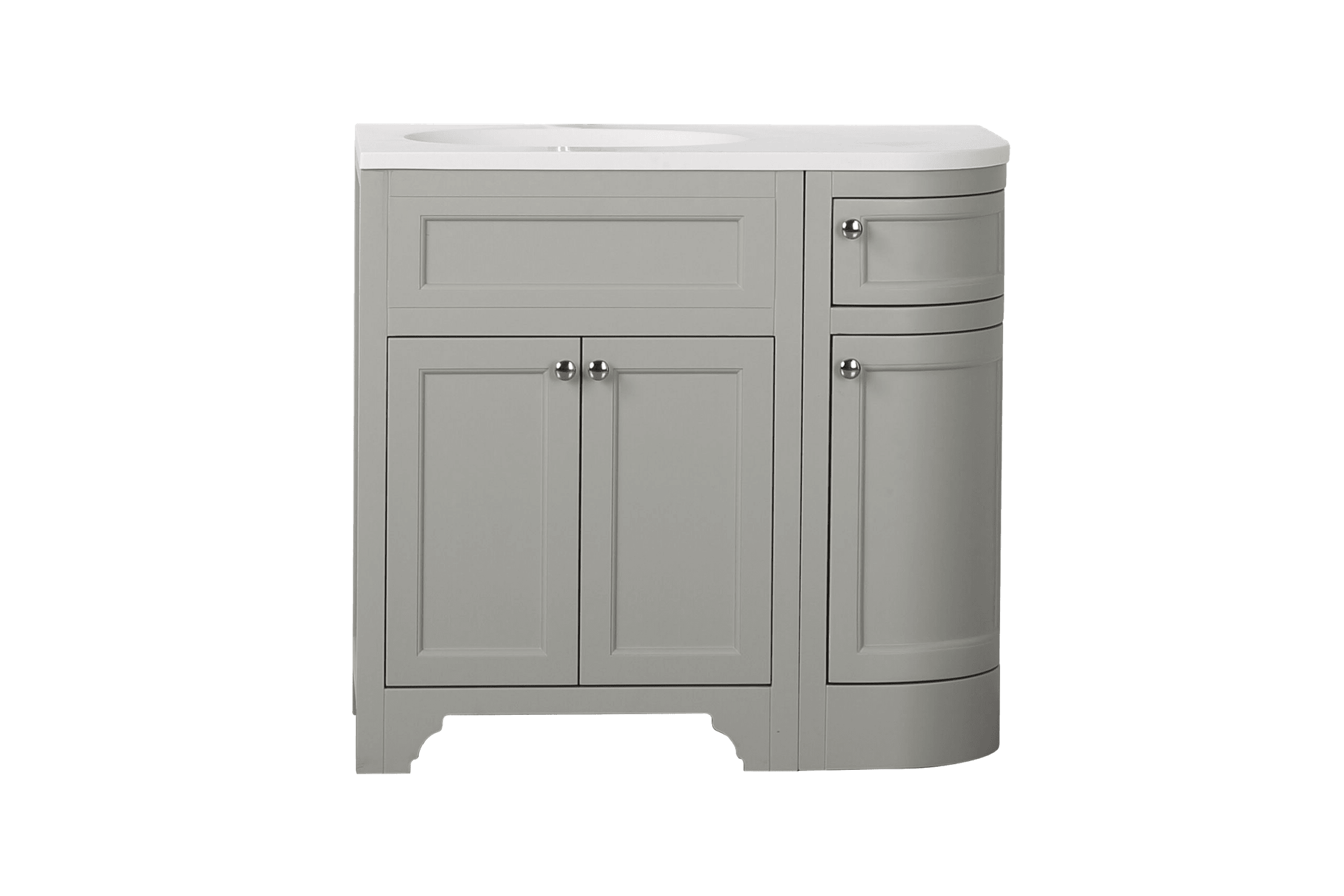 Kzoao 900mm Grey England Freestanding Vanity (left)