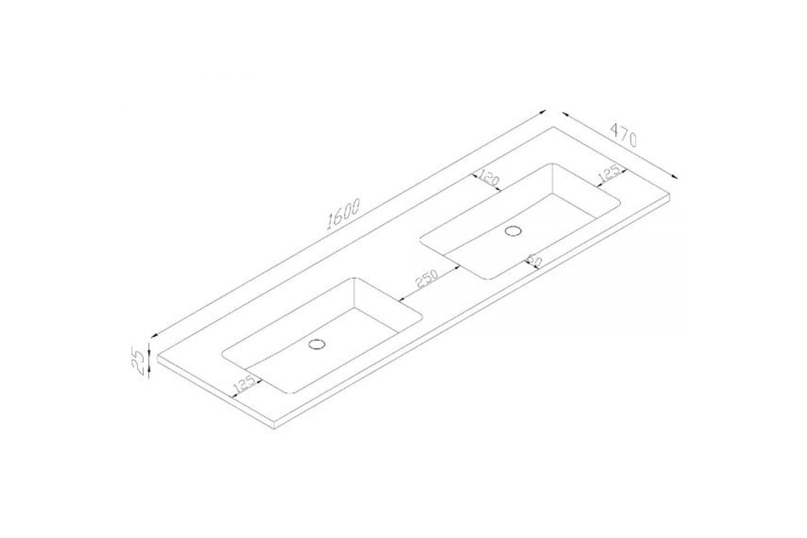 Kzoao 1600mm Honed Dual Bowl Lexus Top Matte White
