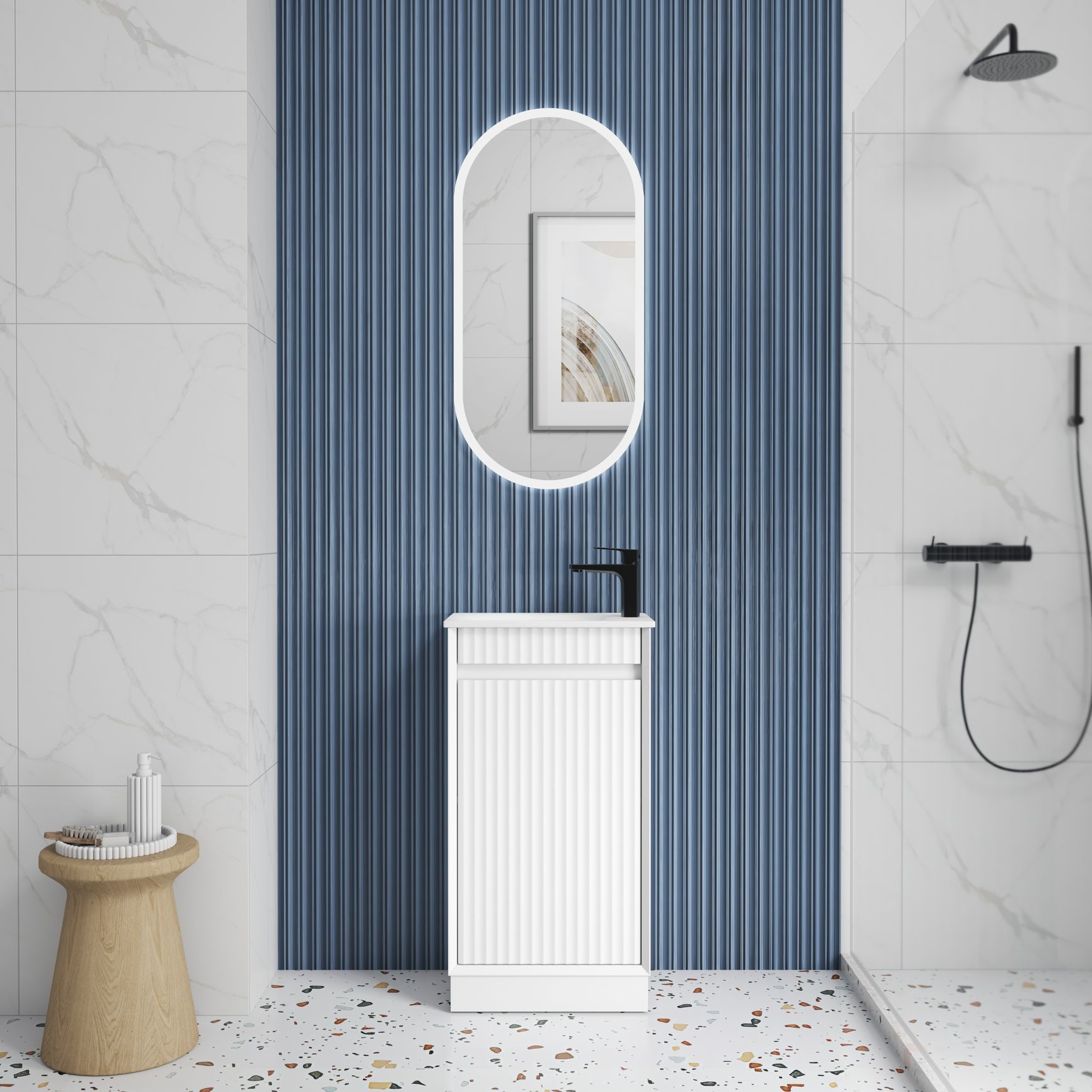 Aulic Mini Ravia Floor Standing Matte White Cabinet