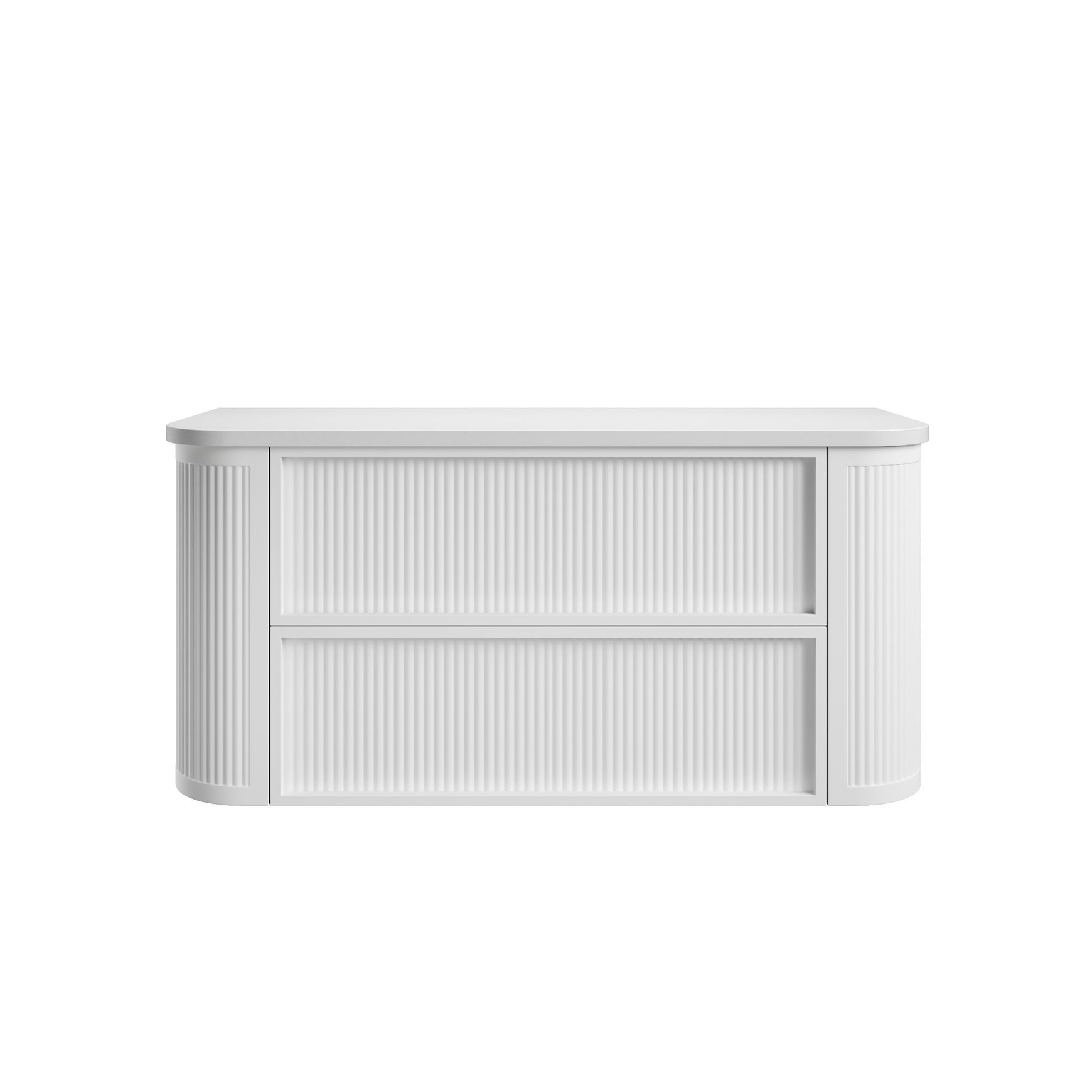 Aulic Ramee Fluted Wall Hung 1200mm Matte White Cabinet