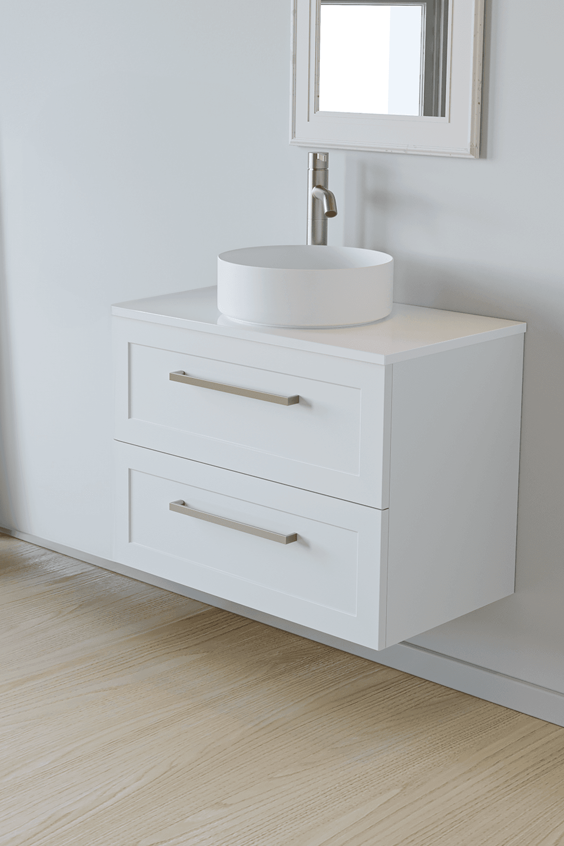 Telaio 750 Single Centre Bowl 2 Drawer Wall Vanity