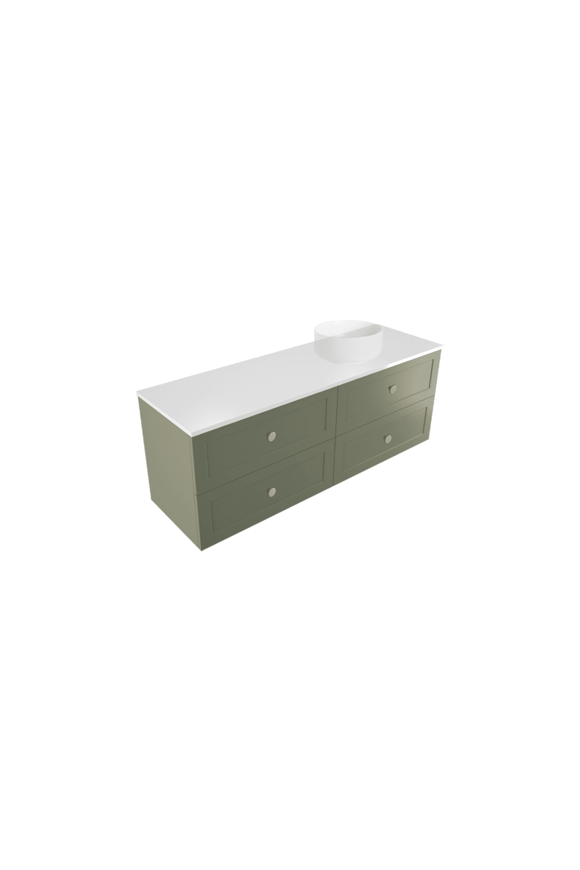 Telaio 1500 Single Right Bowl 4 Drawer Wall Vanity