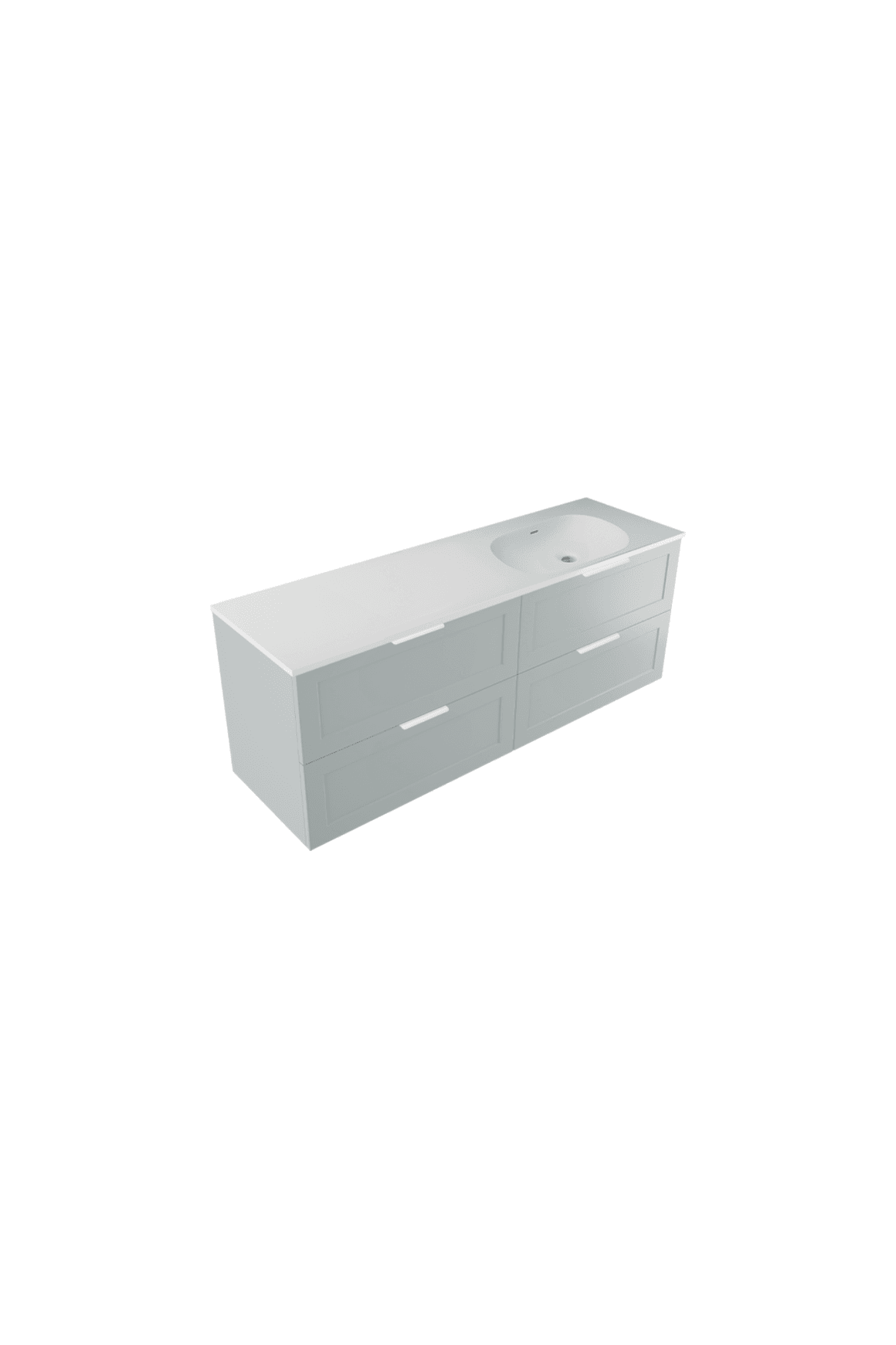 Telaio 1500 Single Right Bowl 4 Drawer Wall Vanity