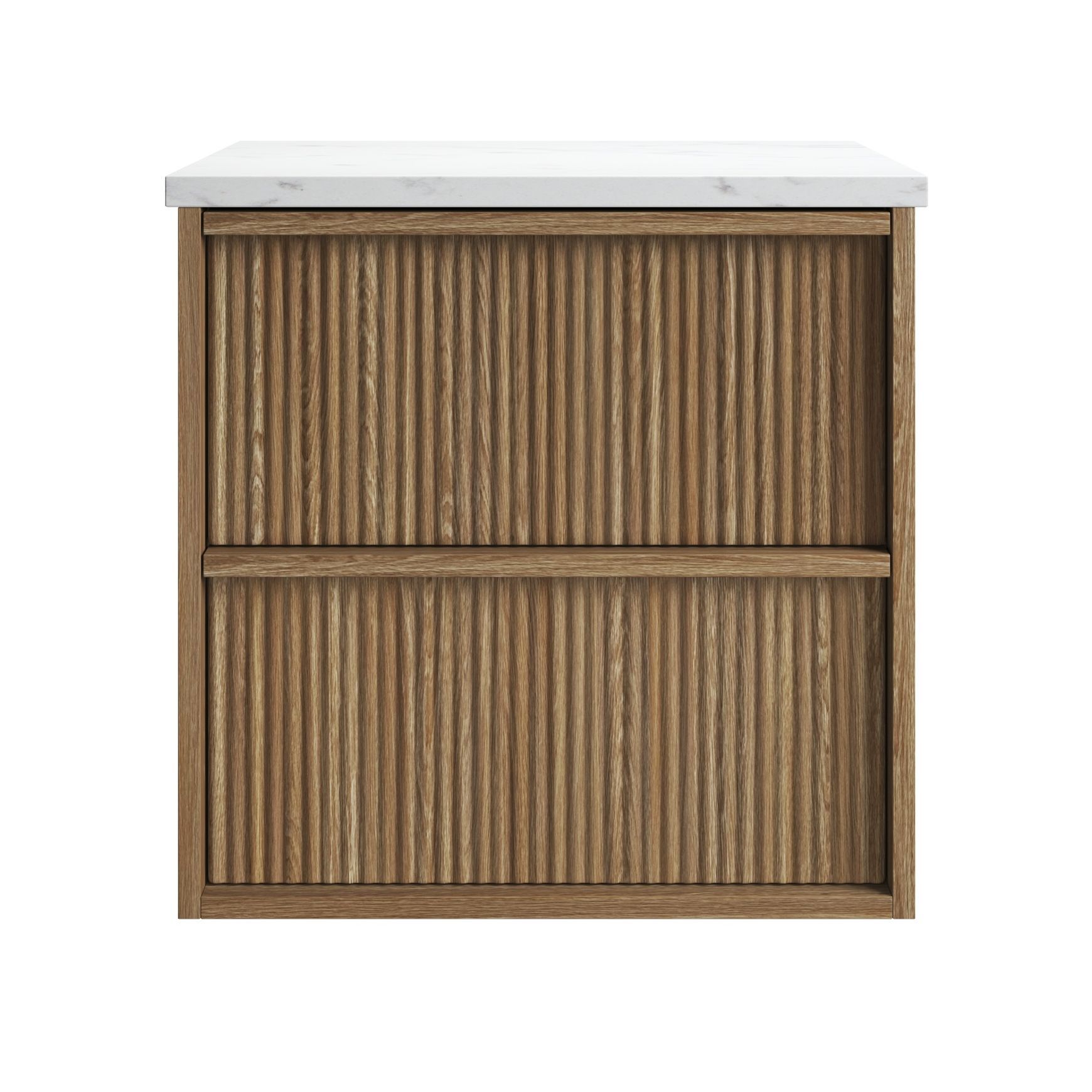 Aulic Venetta Fluted Wall Hung 600 Harvest Oak Cabinet