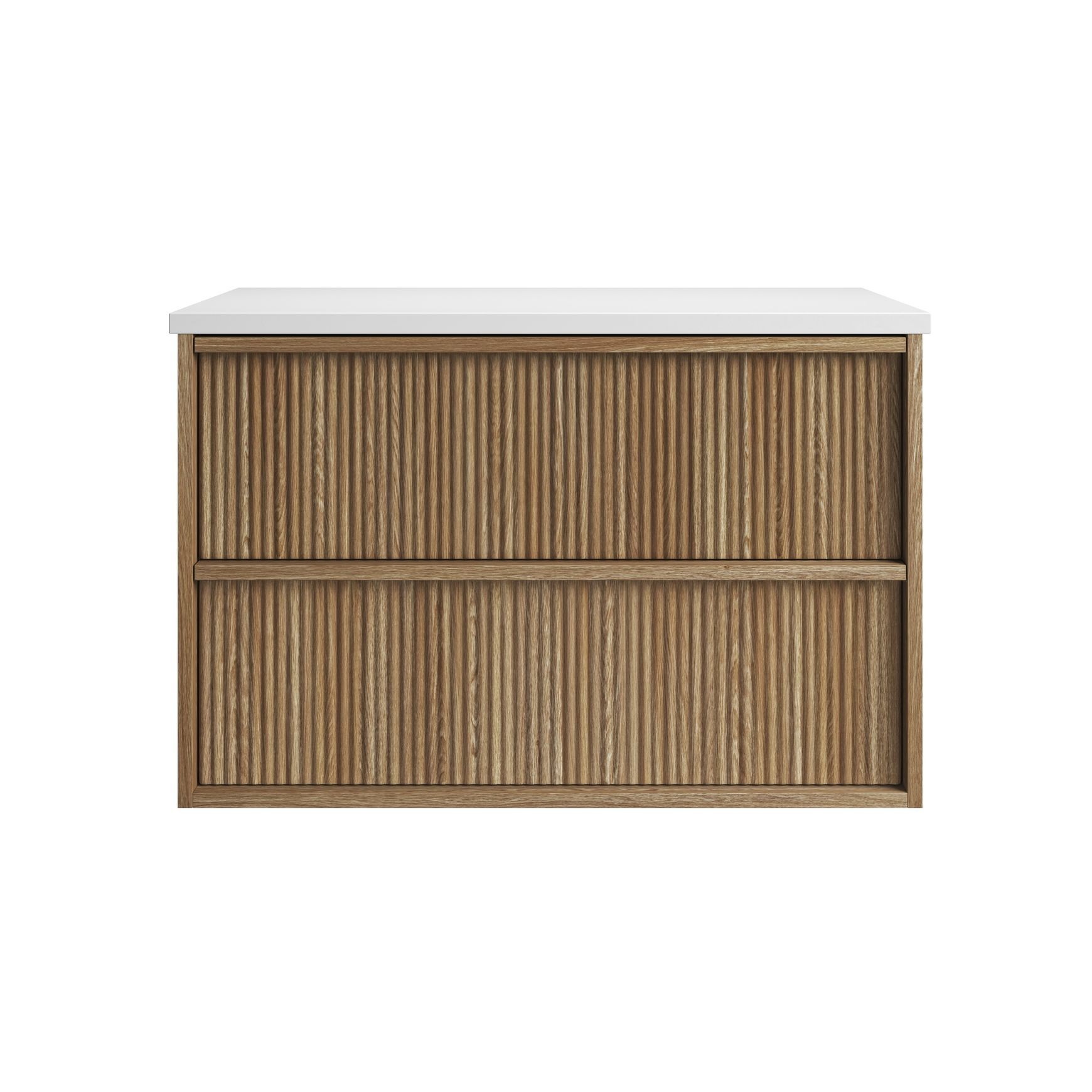 Aulic Venetta Fluted Wall Hung 900m Harvest Oak Cabinet