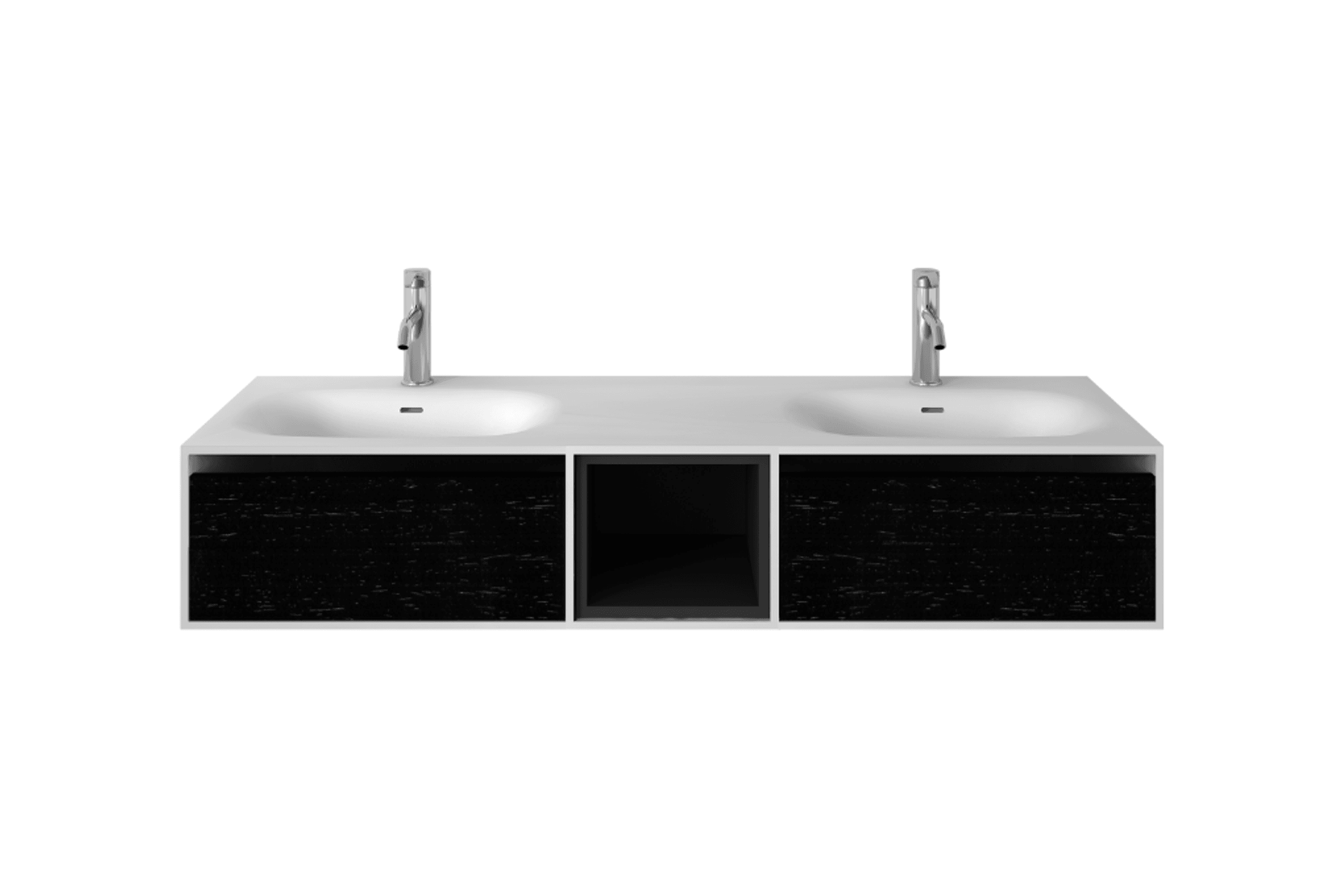 Wall Hung Timber Solid Surface 1500mm Vanity G38488-3