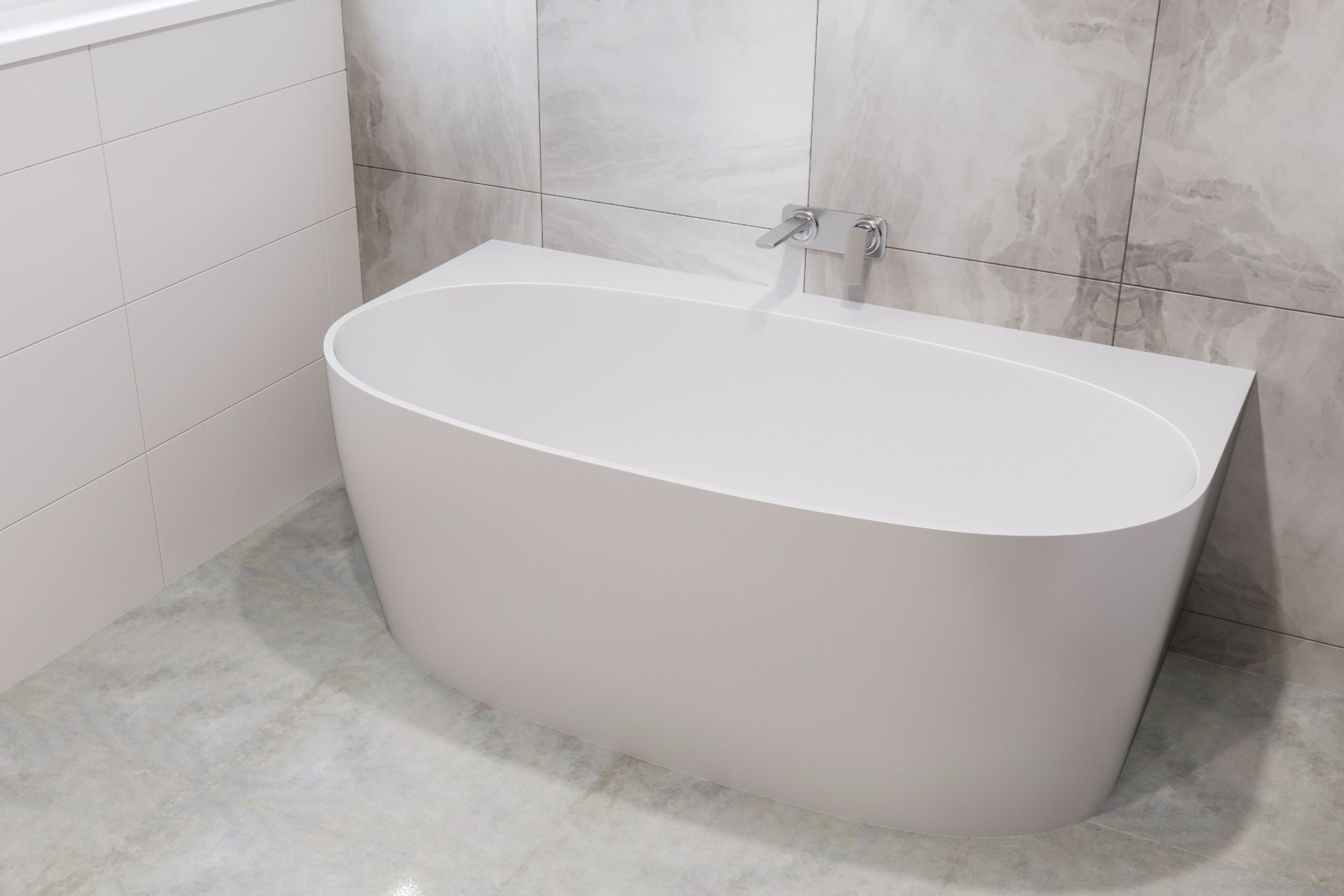 Spencer Back-to Wall Oval Bath