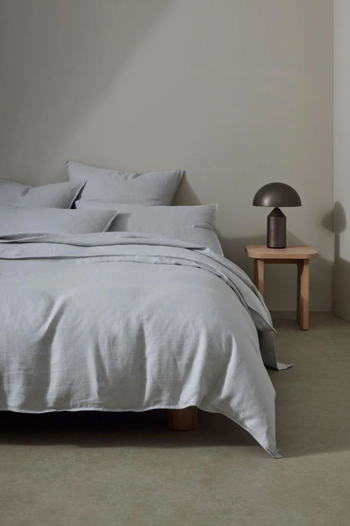 Ravello Linen Fitted Sheet - Silver | Weave Home Bed Linen