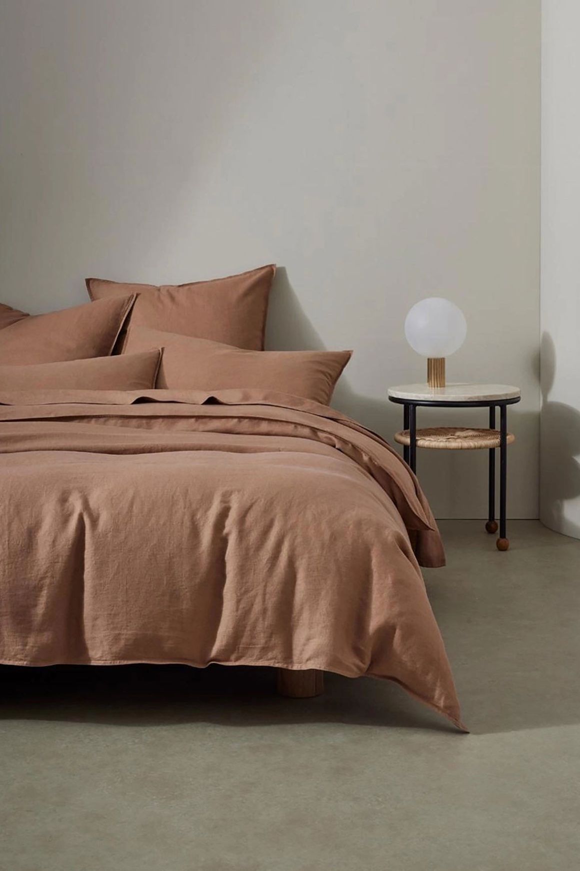 Ravello Linen Fitted Sheet - Biscuit | Weave Home Bed Linen