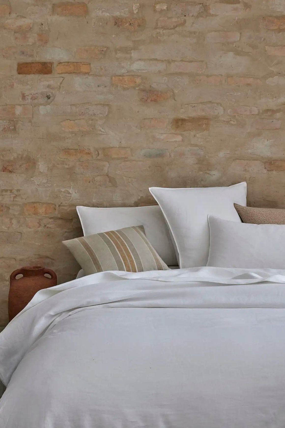 Ravello Linen Fitted Sheet - White | Weave Home Bed Linen