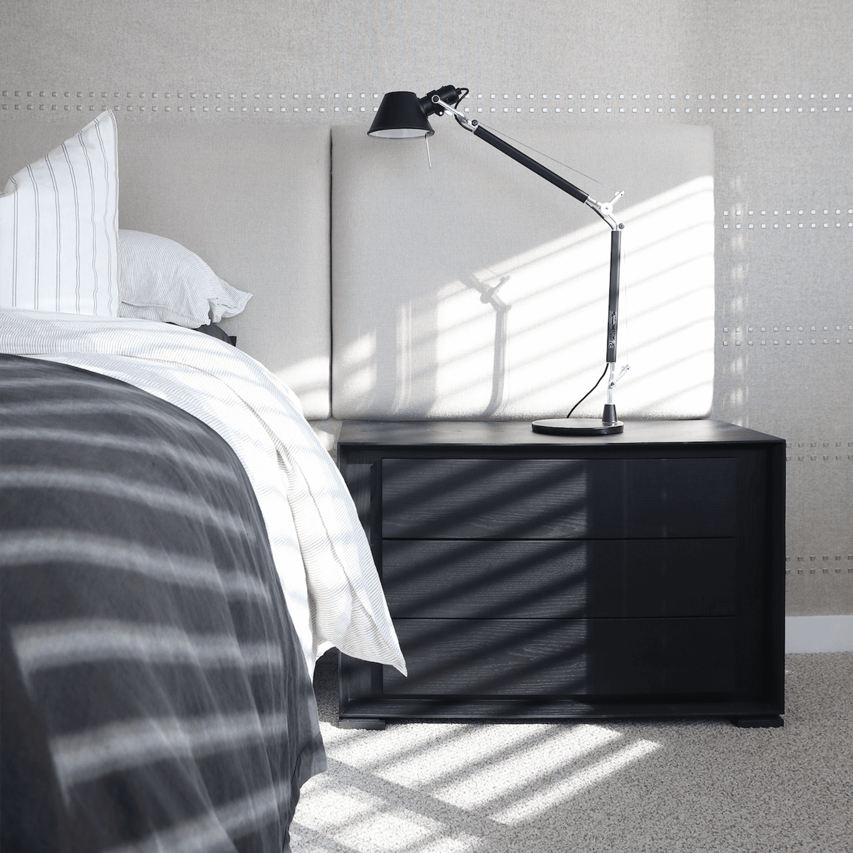 Zurich Three Drawer Bedside