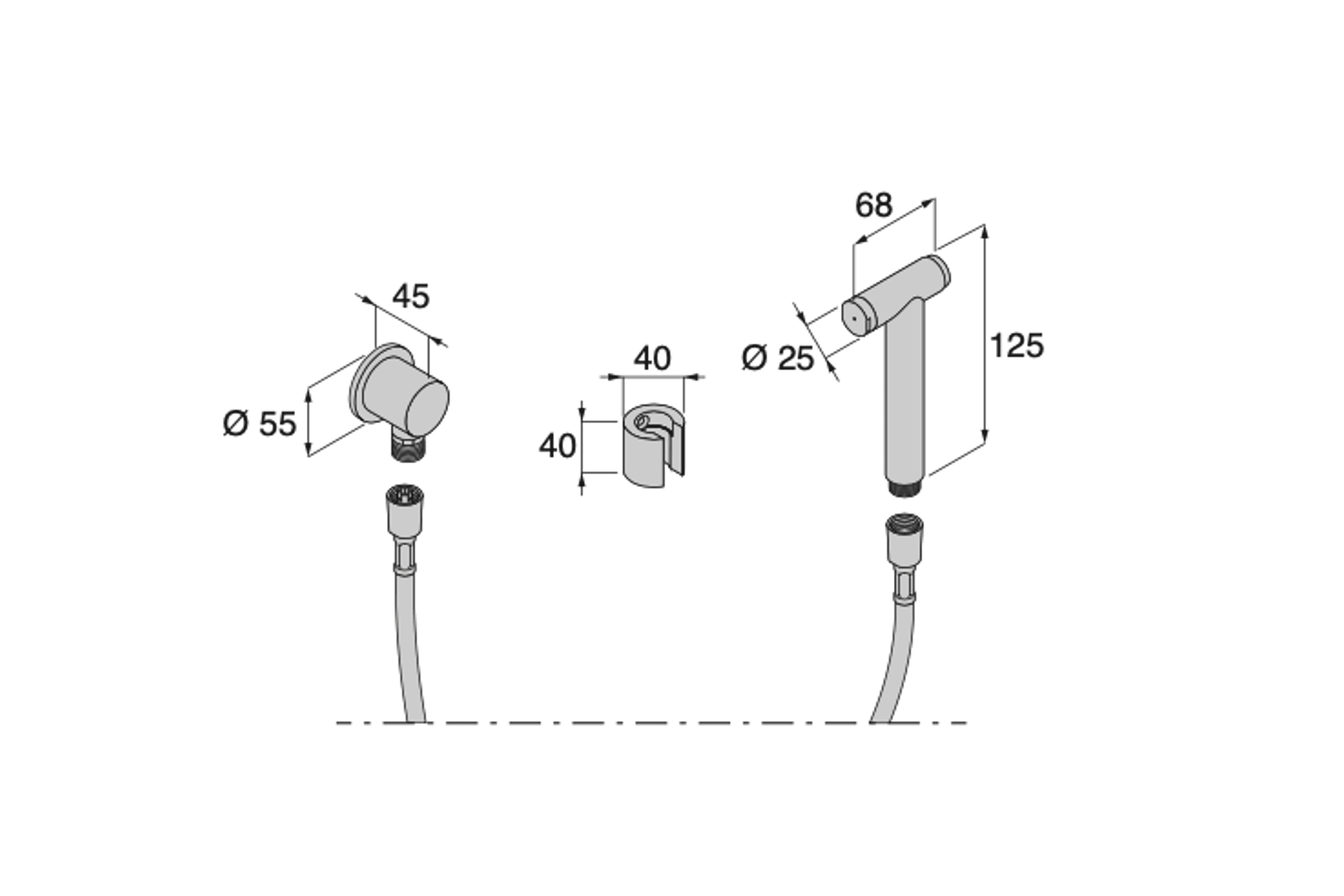 Minimal Wall-mounted Toilet Shower