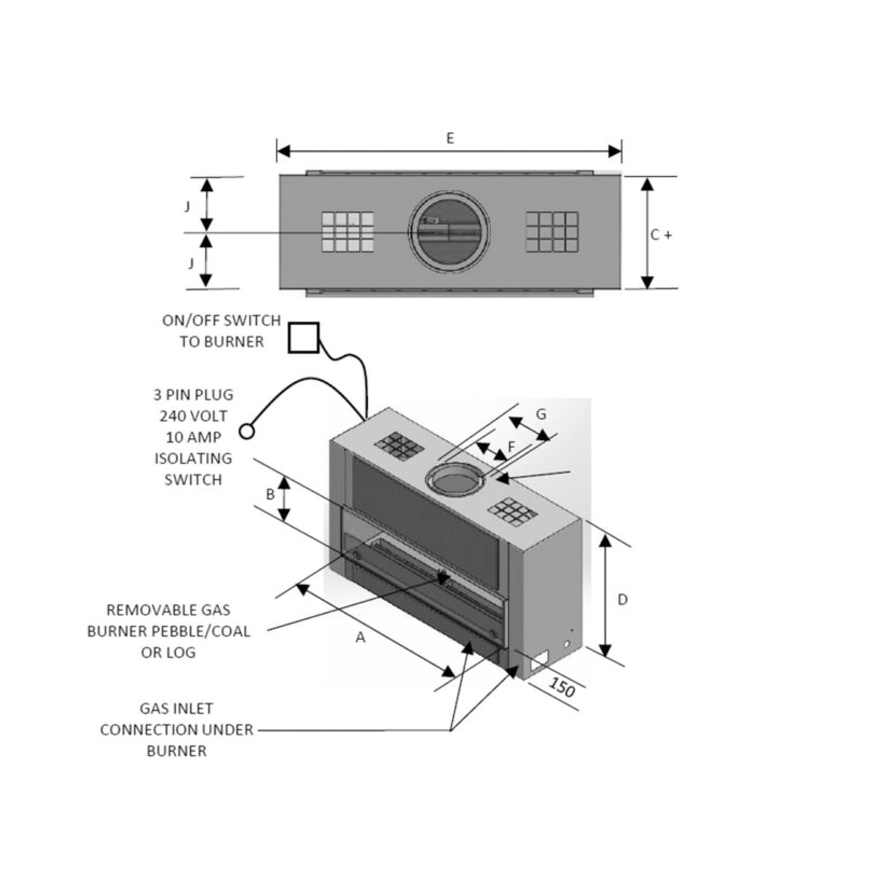 Phoenix Horizon Double Sided Fireplace