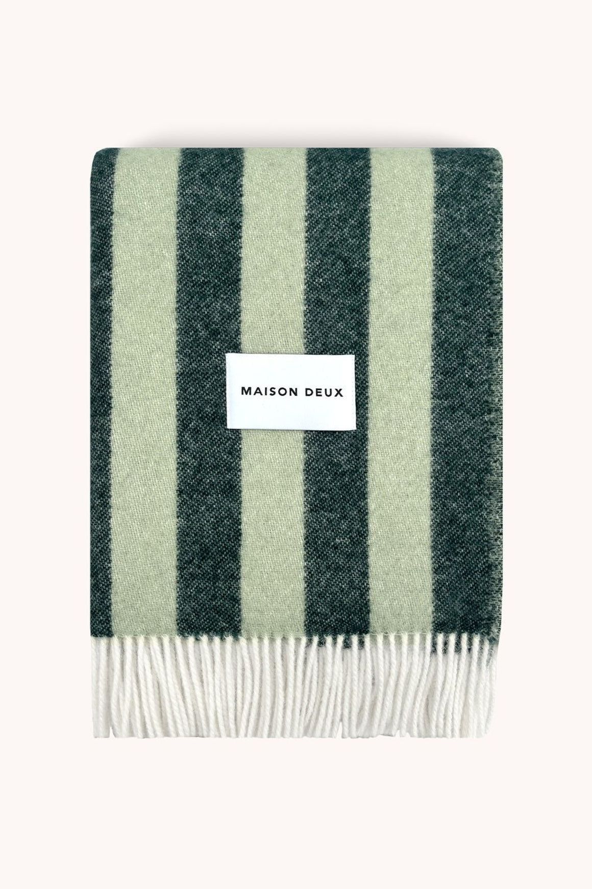 Maison Deux Candy Wrap NZ Wool Throw – Green Sage