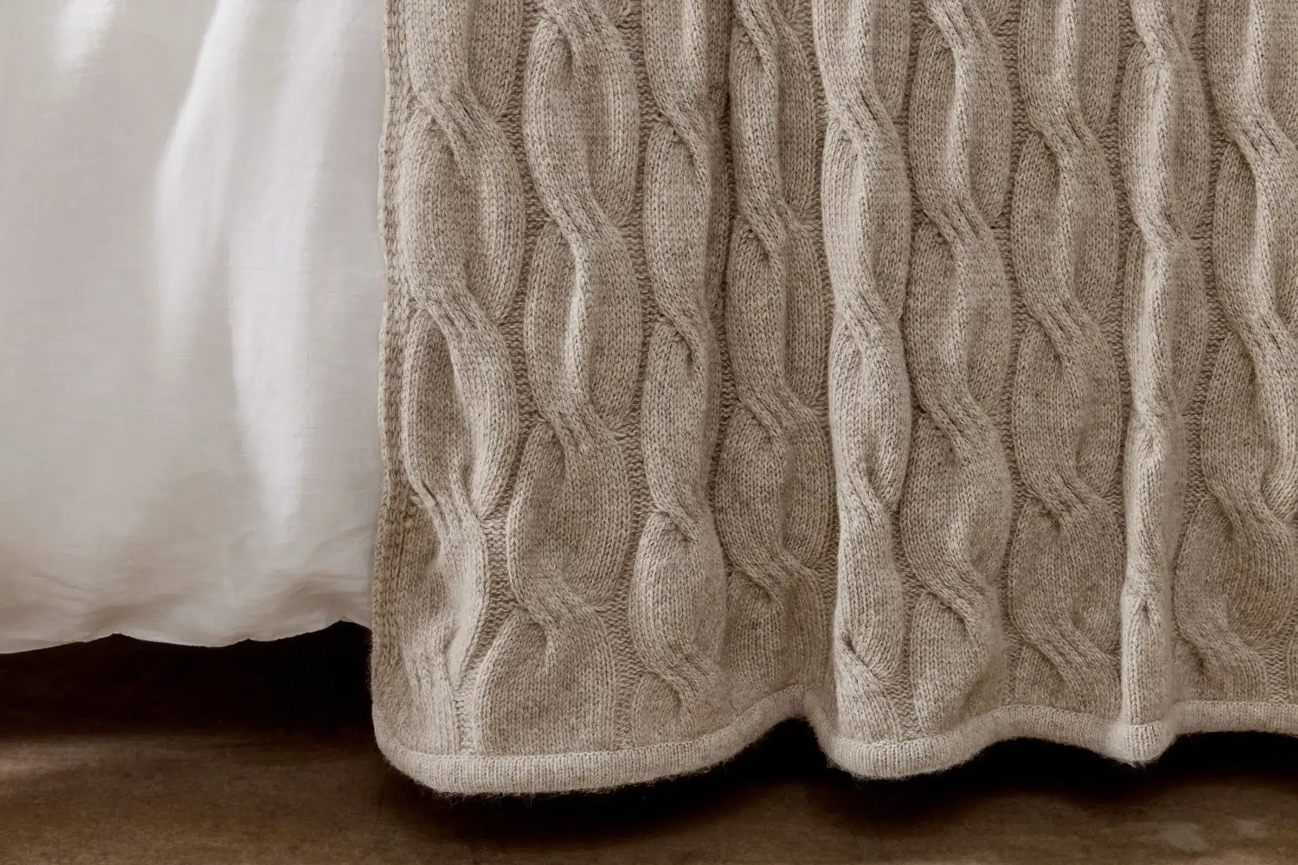 Chunky Cable Angora & Merino Wool Throws