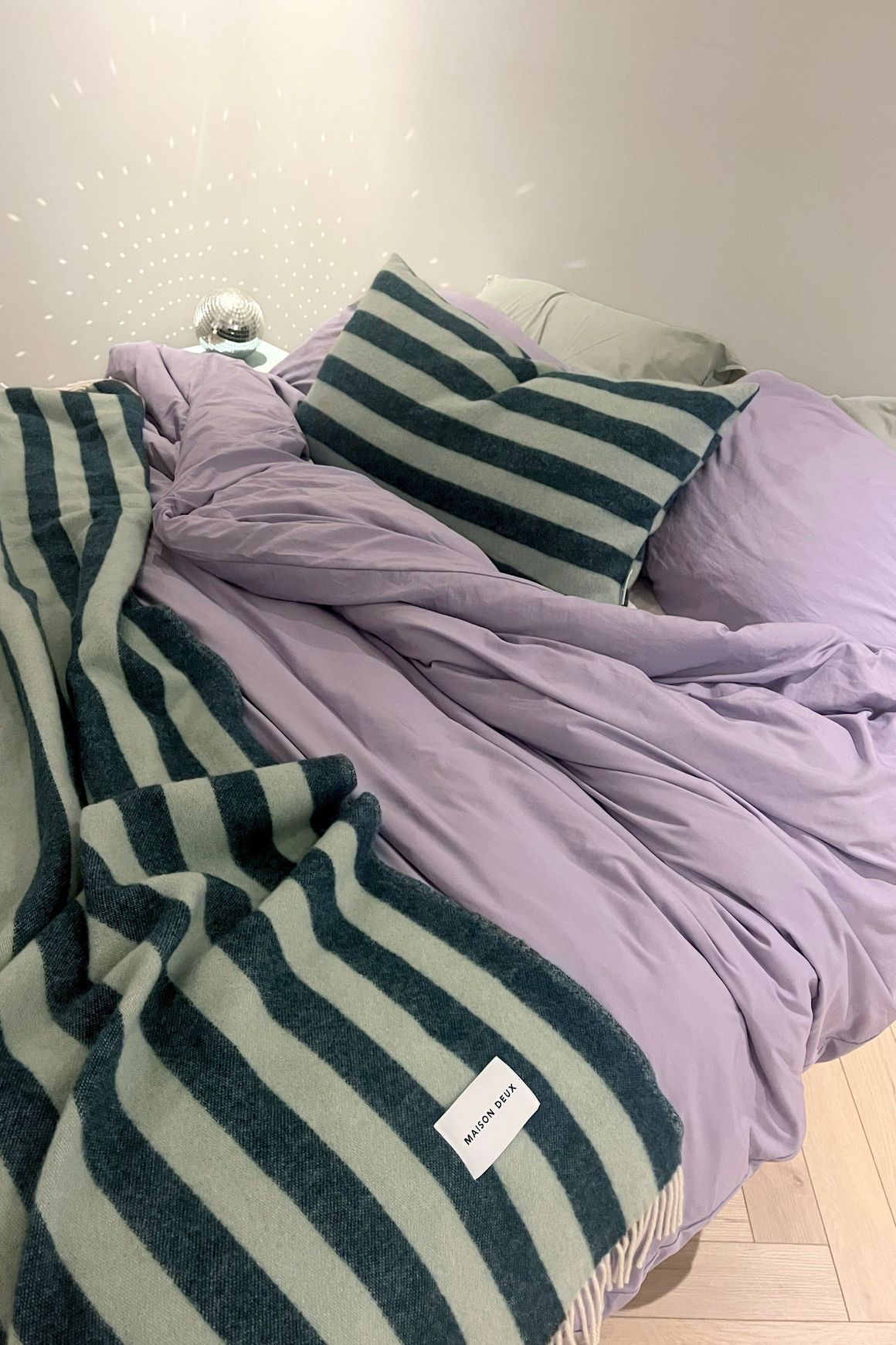 Maison Deux Candy Wrap NZ Wool Throw – Green Sage