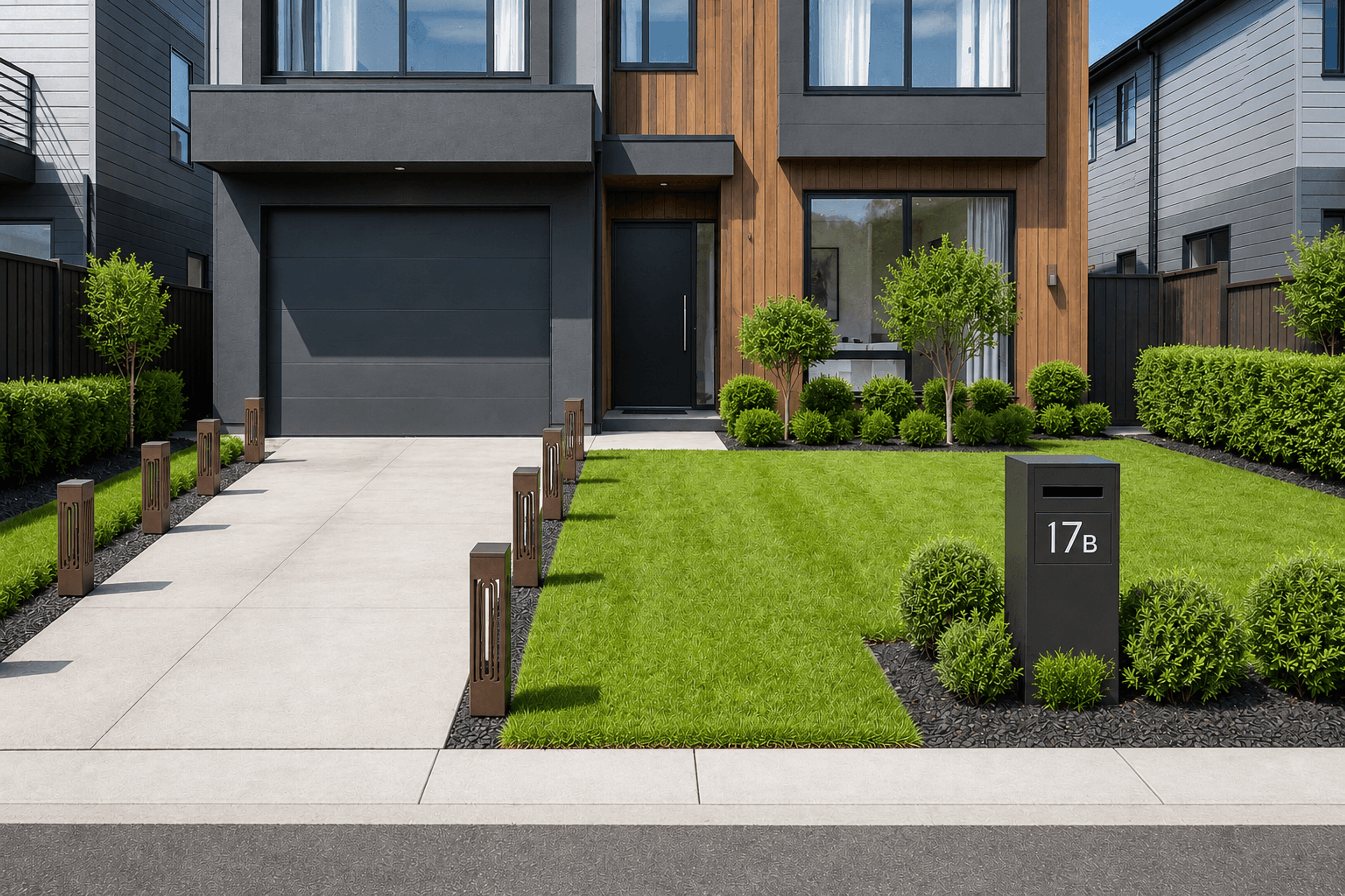 Modern Mini Pathway Bollards - The Grid
