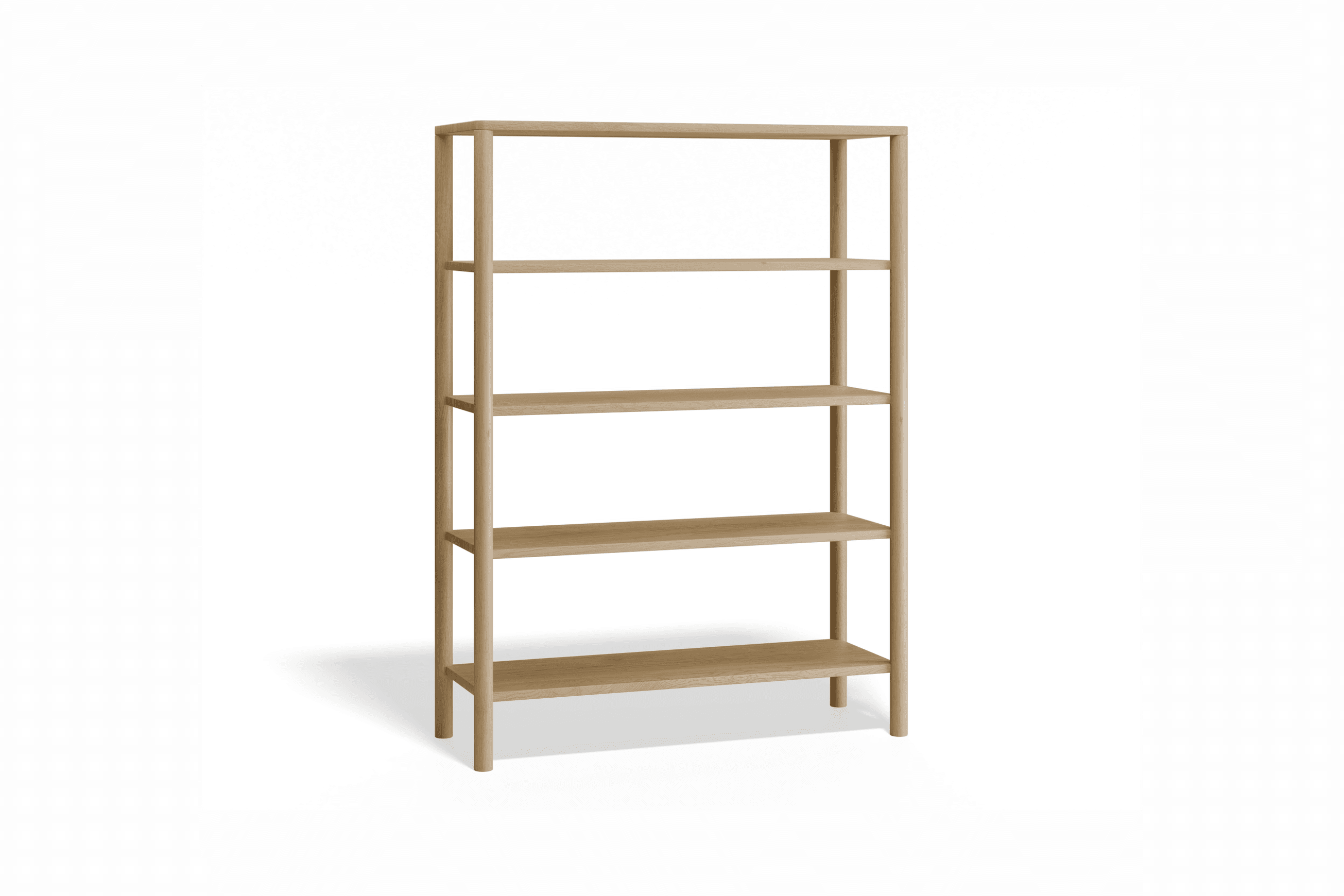 Nordica Bookshelf - 4 Tier Solid Oak (large)