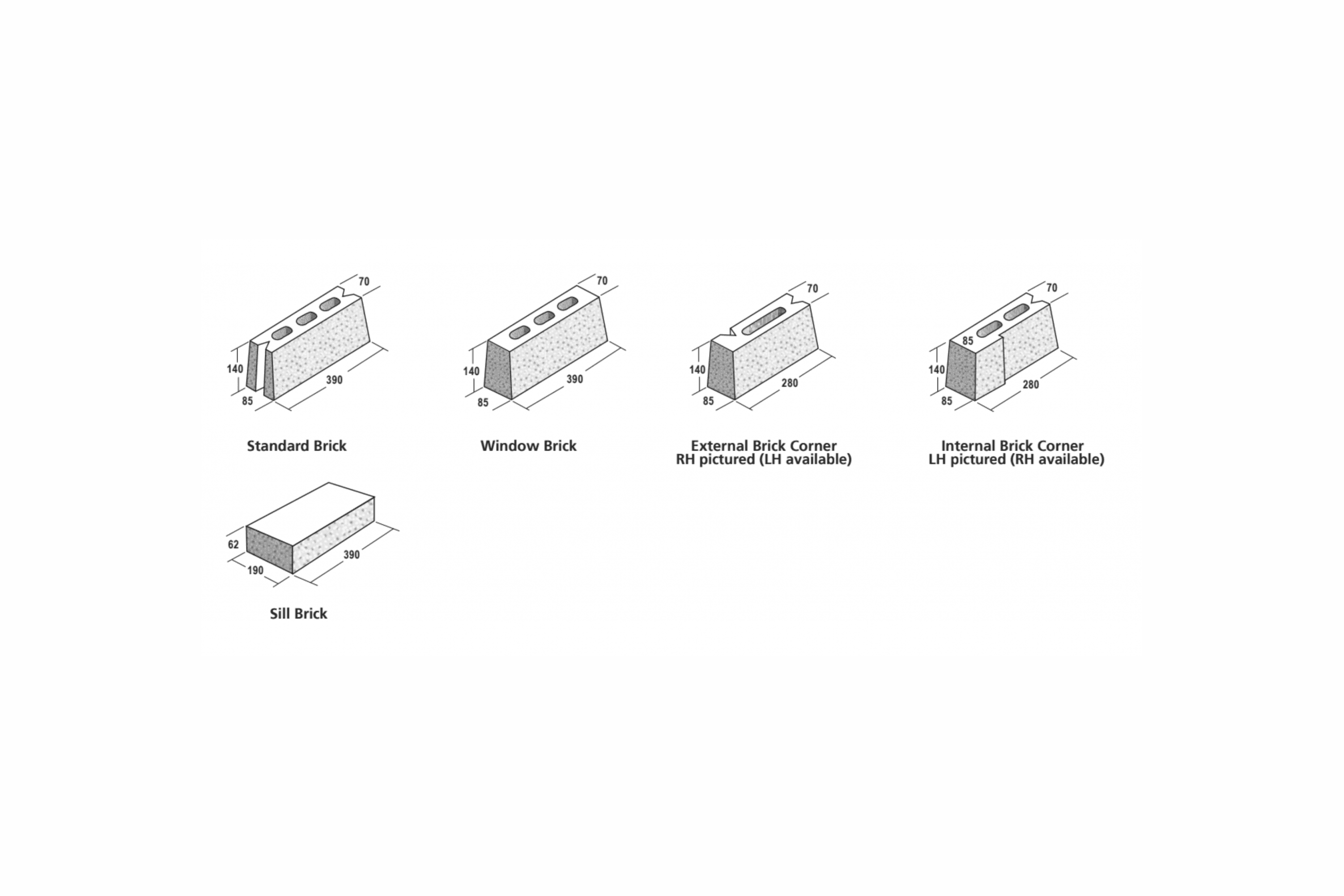 Architectural Structural Blocks dimensions