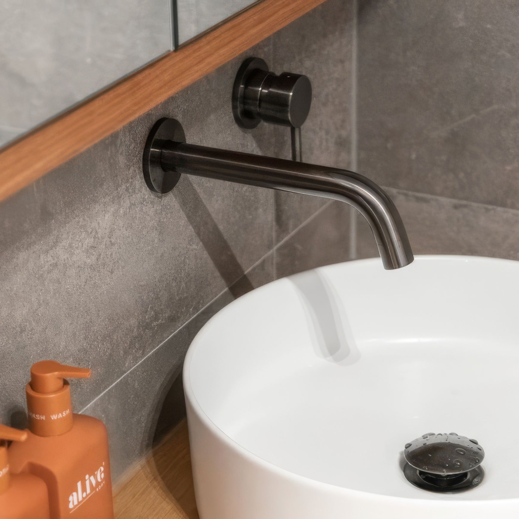 Avi Pop-Up Waste - Brushed Gunmetal