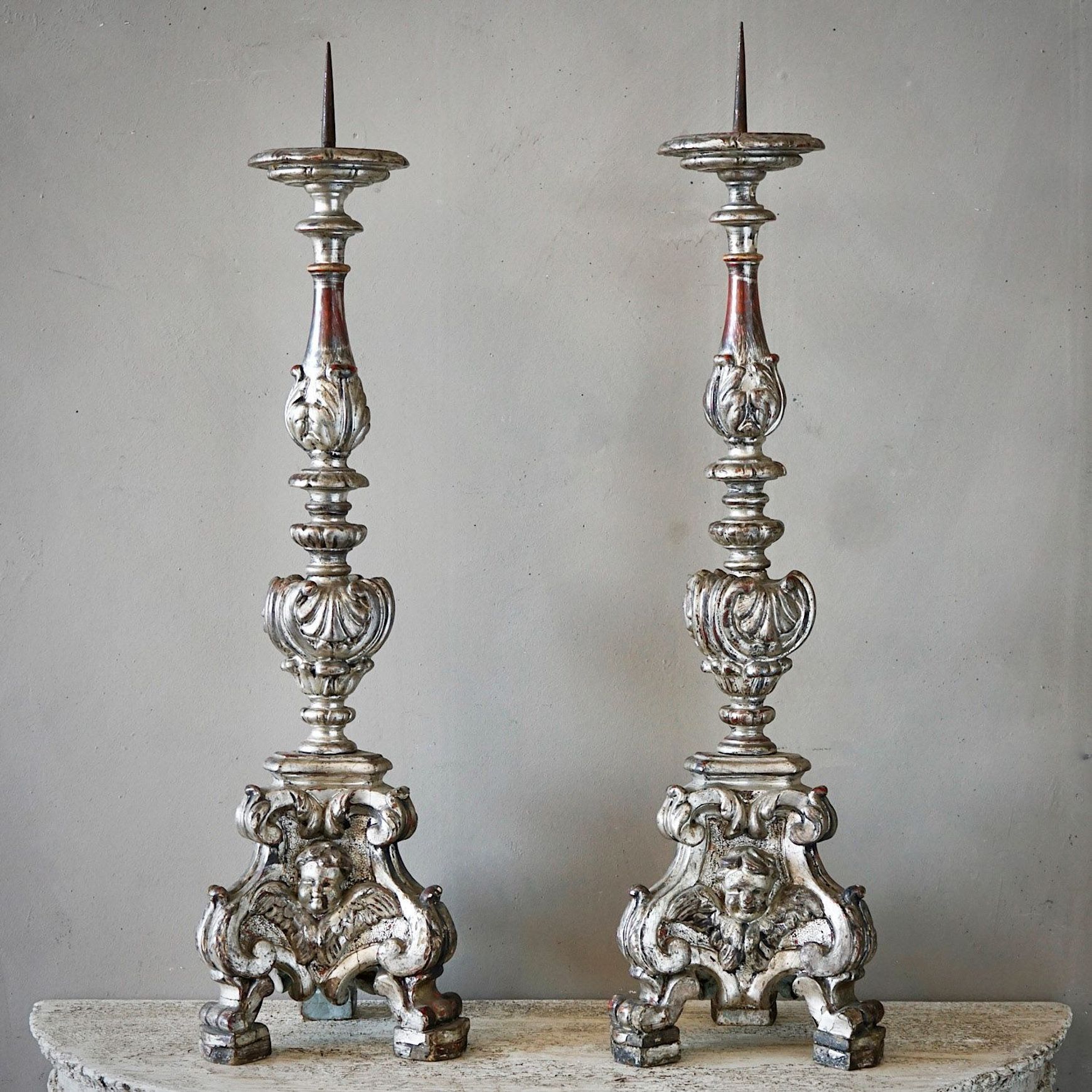 Antique Italian Torchere Candlesticks