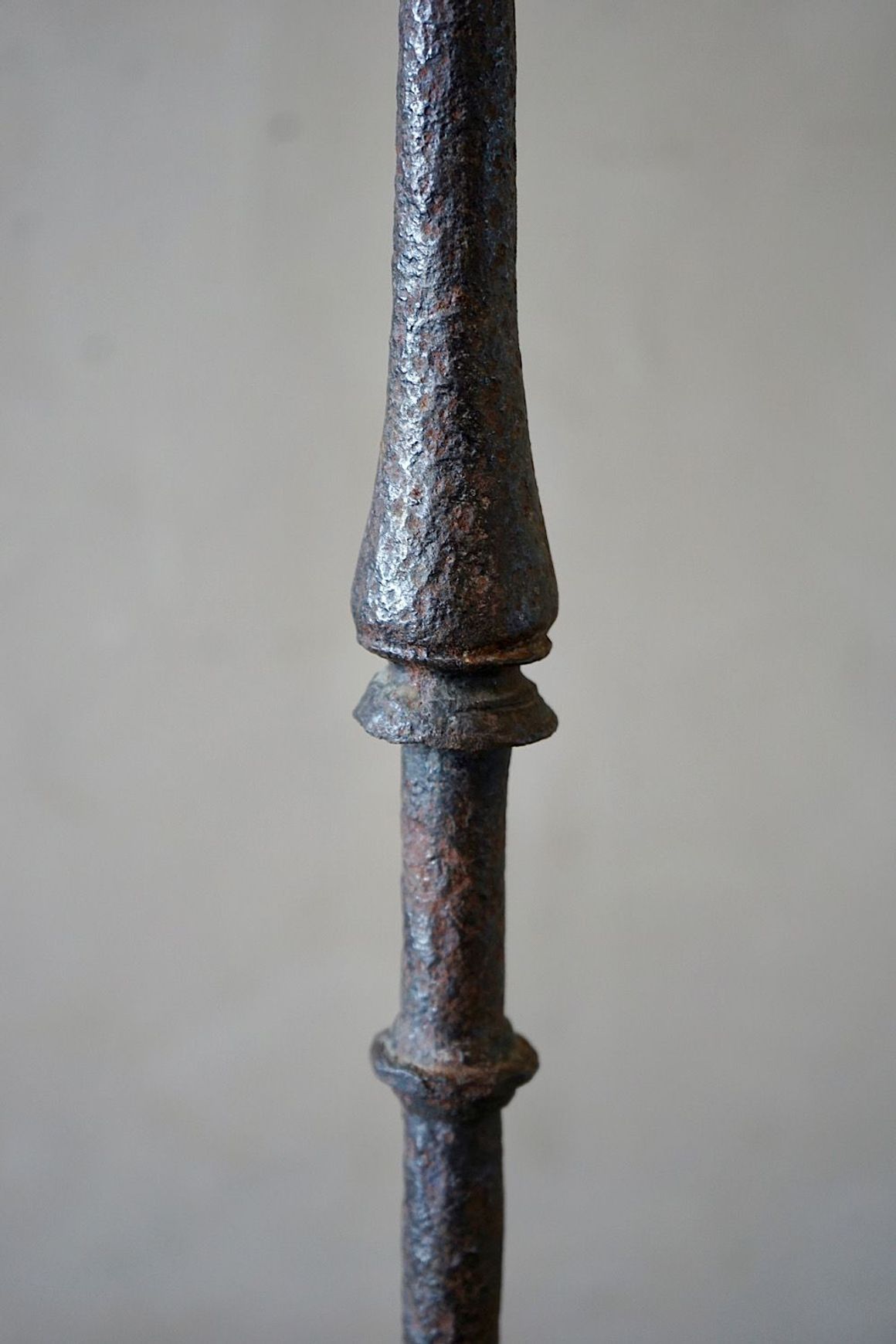 Large Antique Italian Wrought-Iron Candlesticks (Pair)