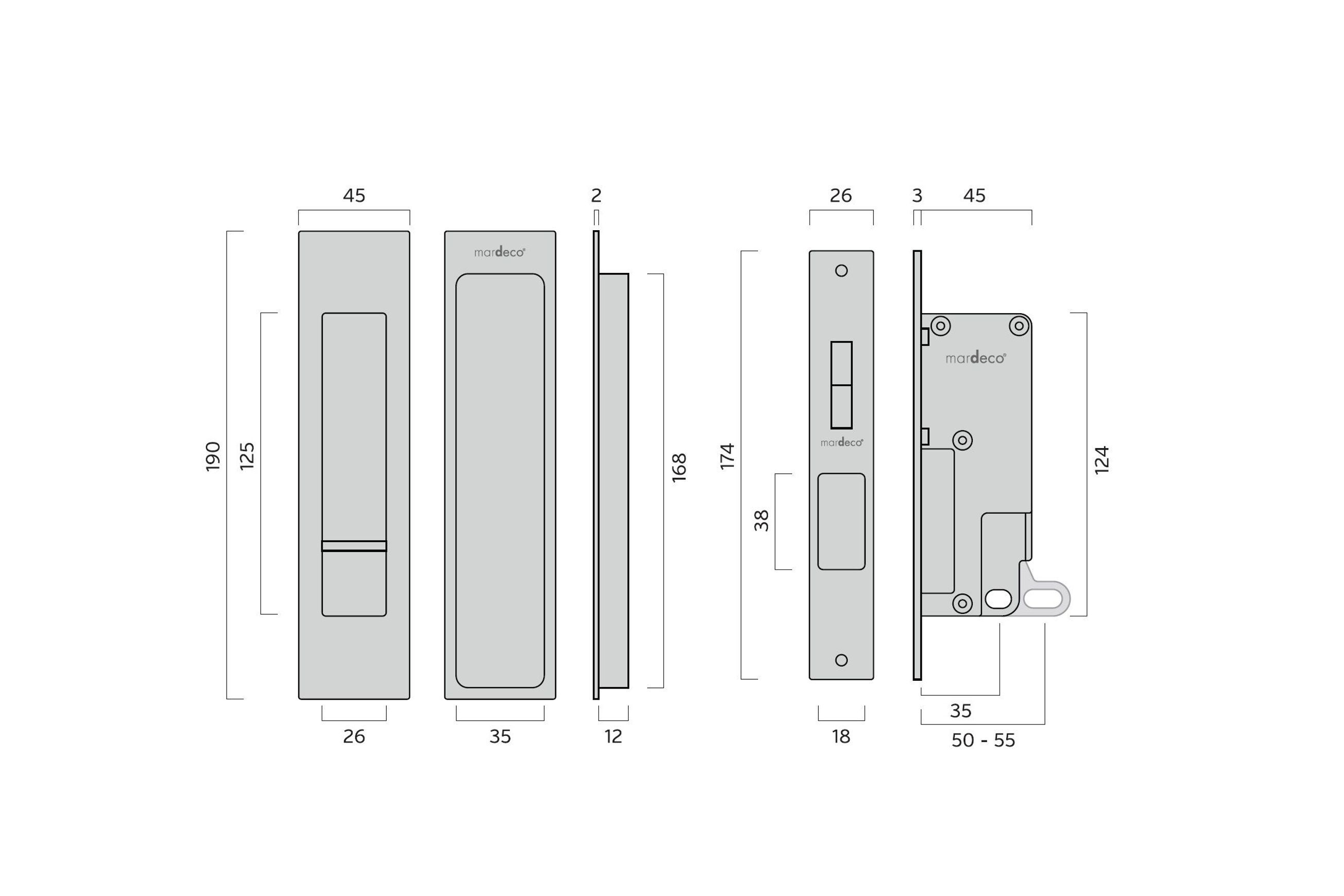 M-Series Flush Pull Privacy Set