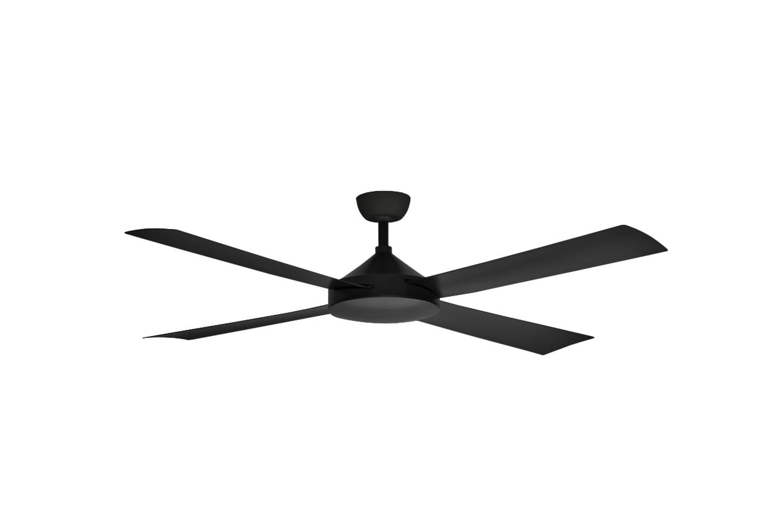 Contemporary Milano Matt Black (4 Blade) AC Motor Fan