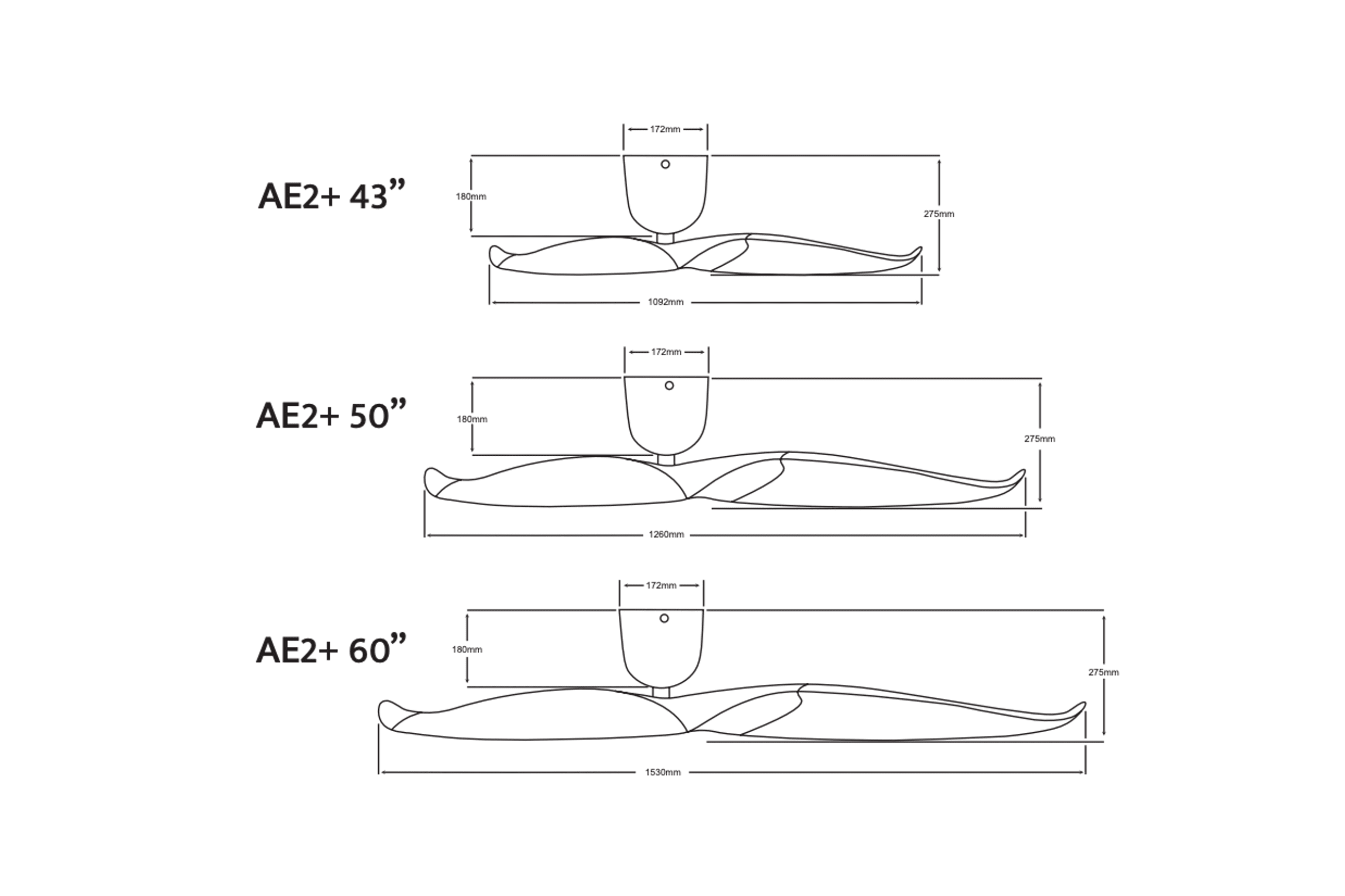 AE2+ 2-Blade Designer Indoor Ceiling Fan