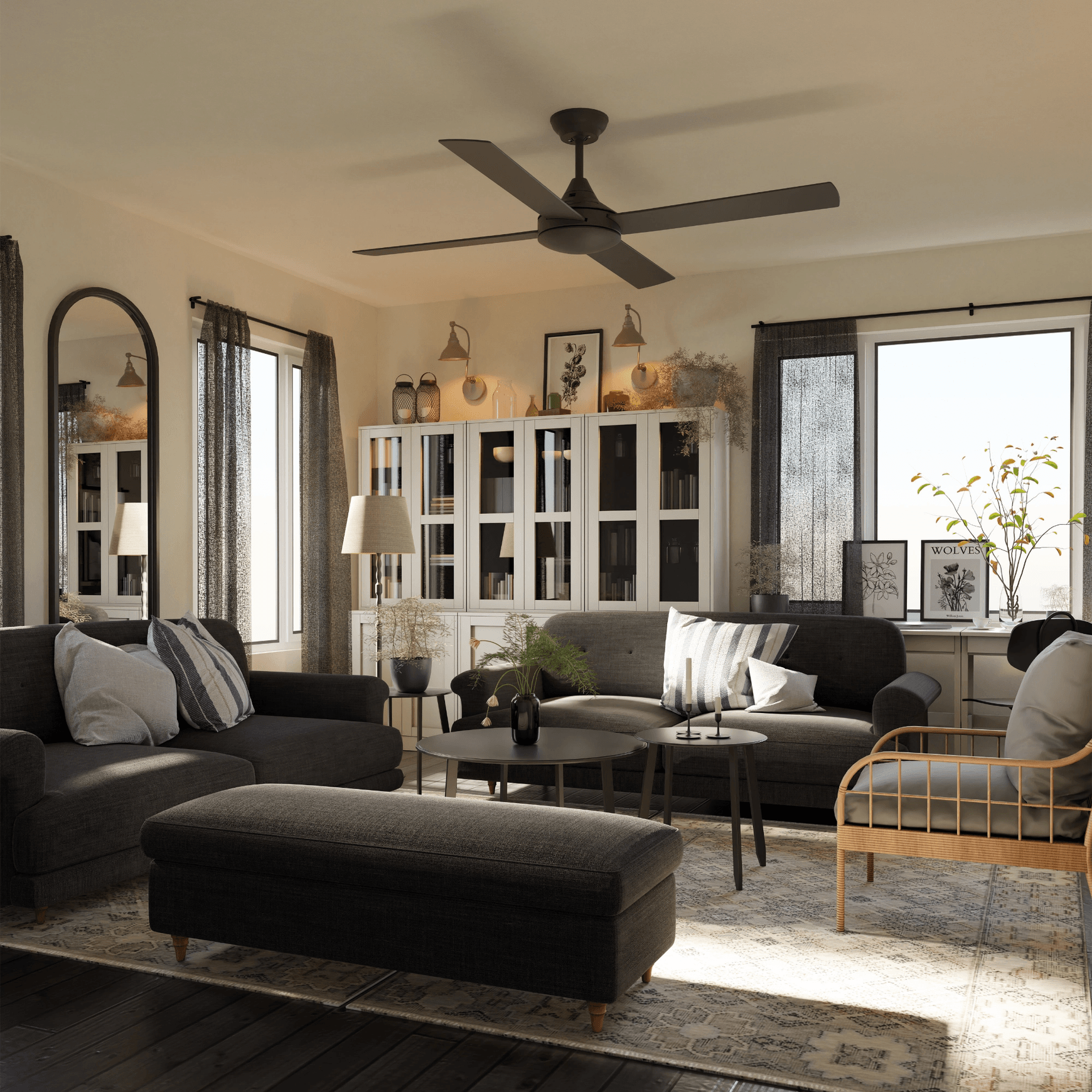 Heron 4-Blade Indoor/Outdoor Ceiling Fan
