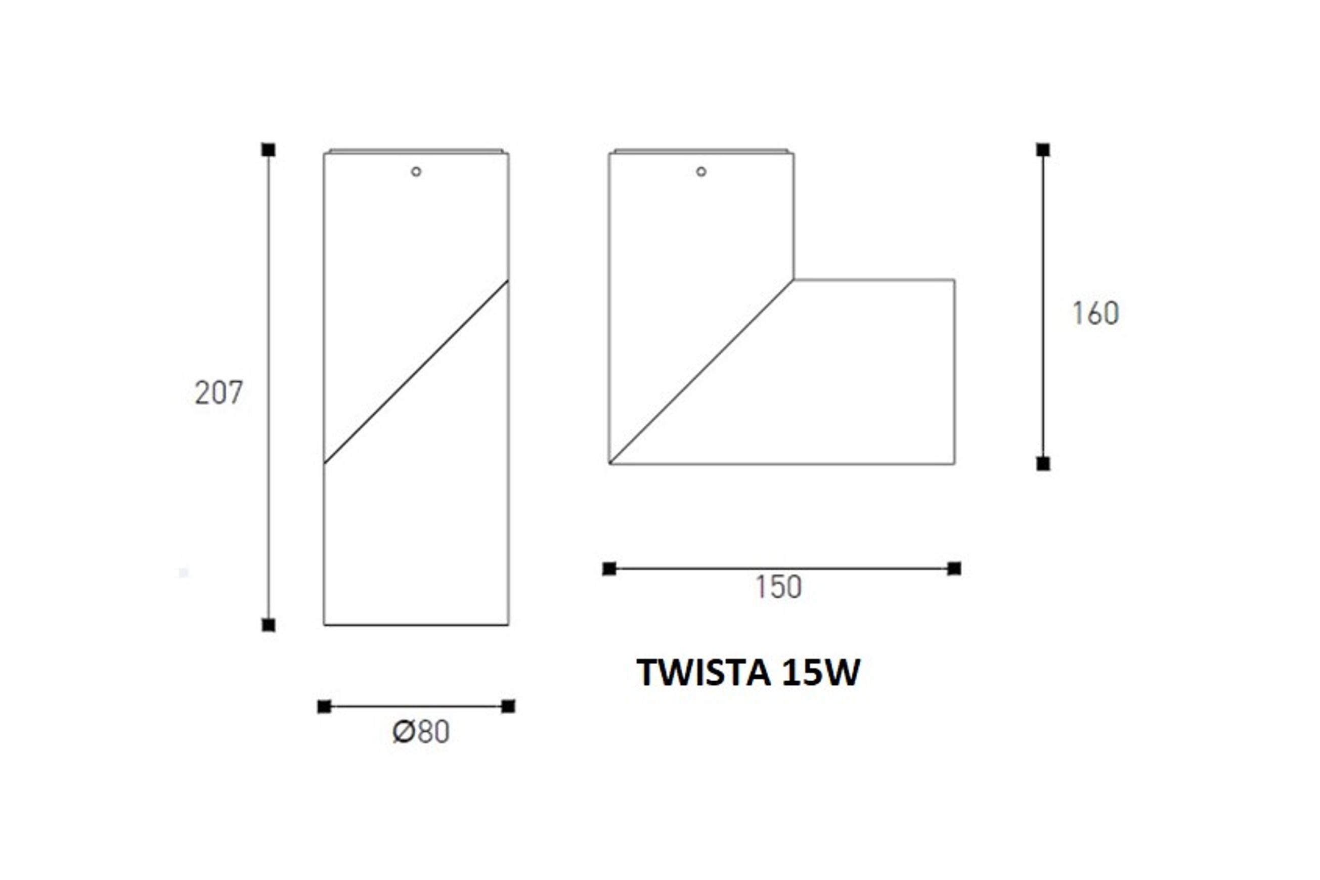 Twisty Can Light dimensions