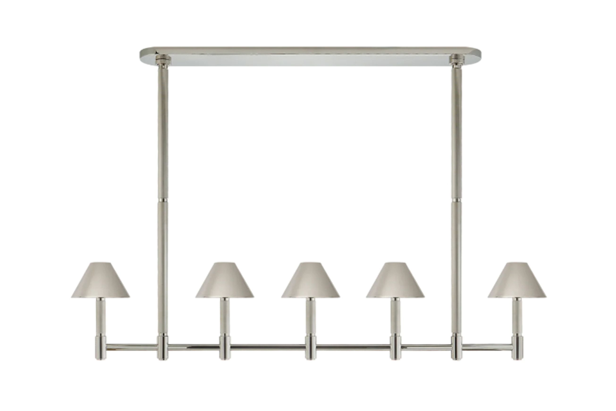 Barrett Large Knurled Linear Chandelier – Nickel