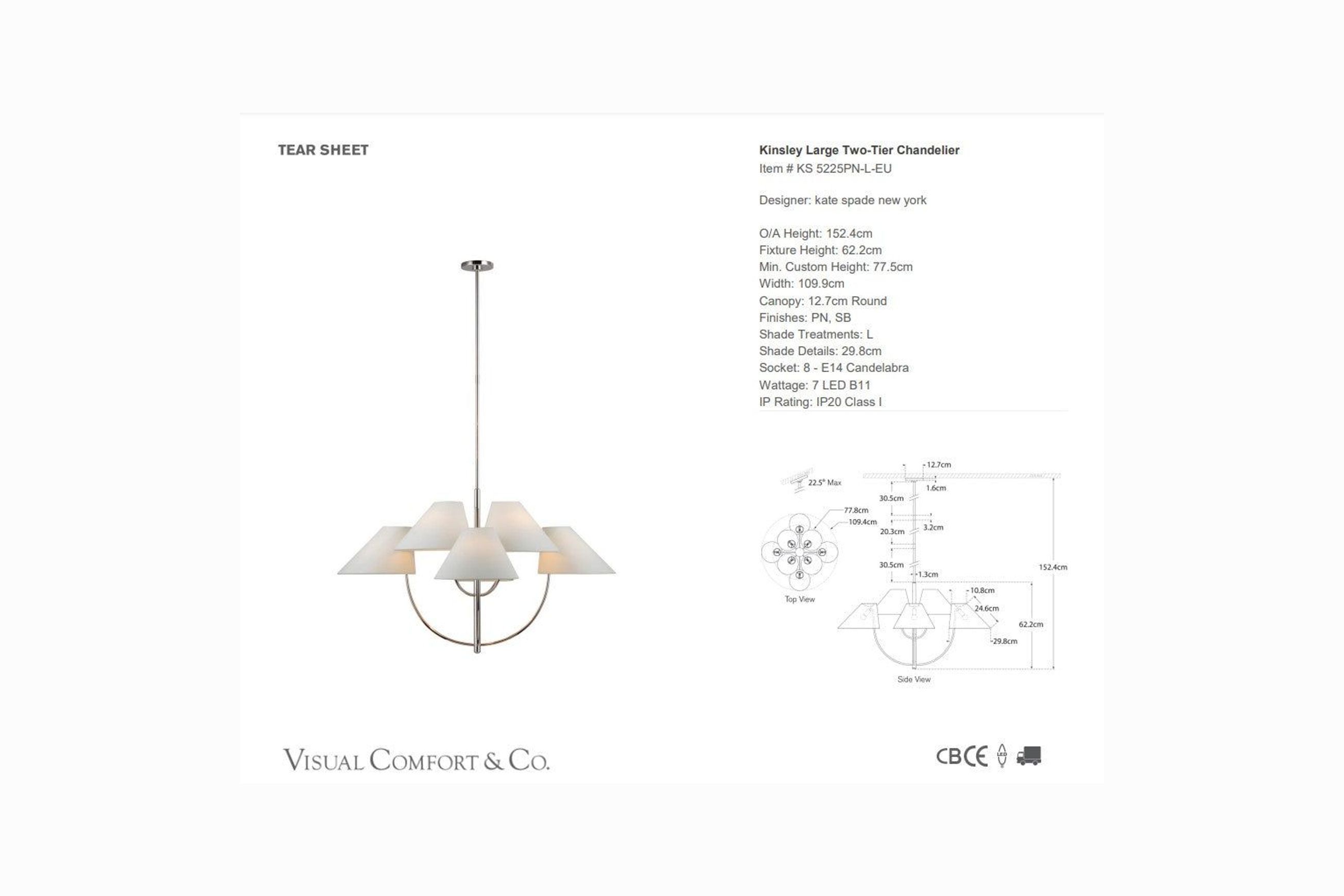 Visual Comfort Kate Spade Kinsley Two-Tier Chandelier