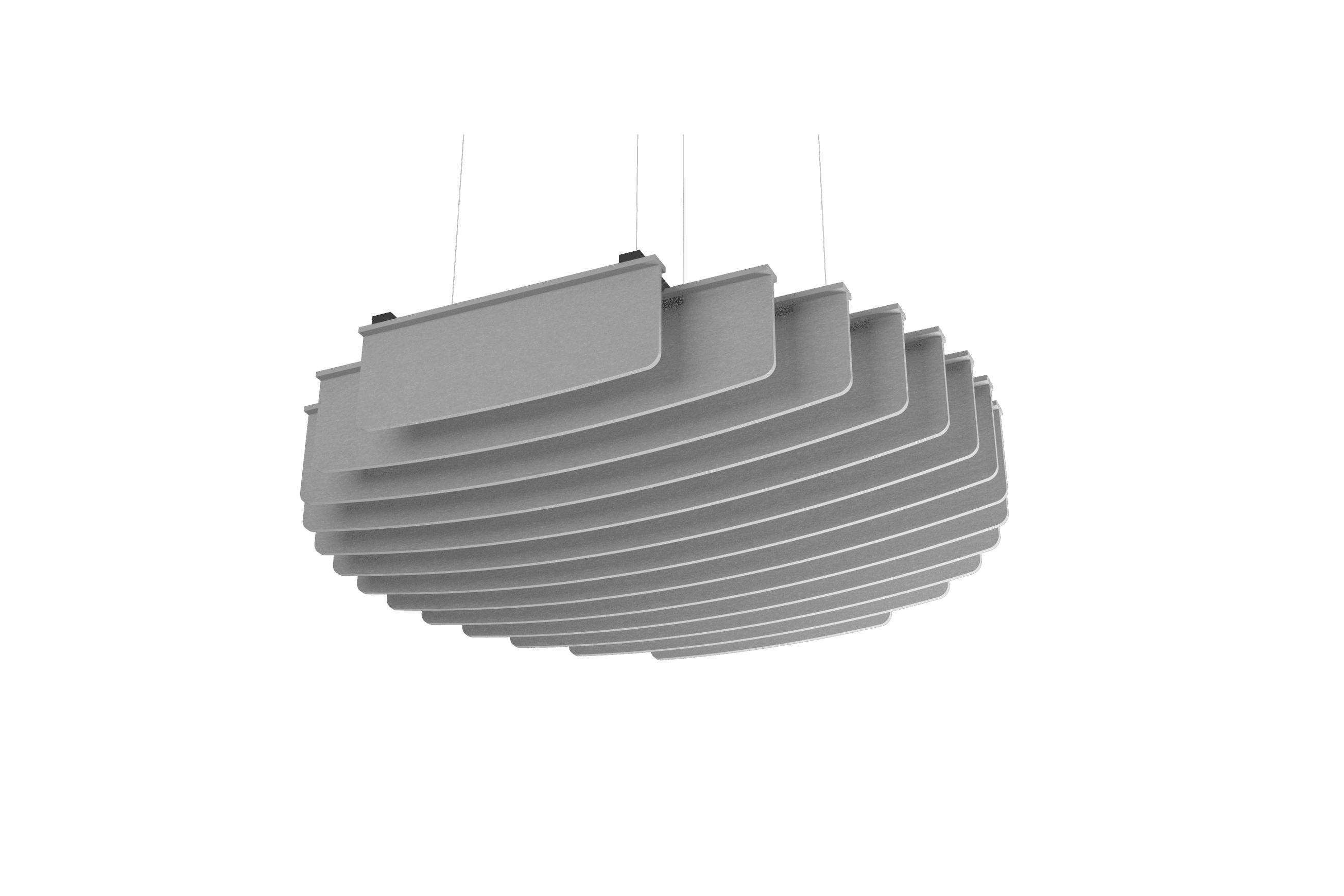 Suspended Sound Absorbent Light Panel Round Concave