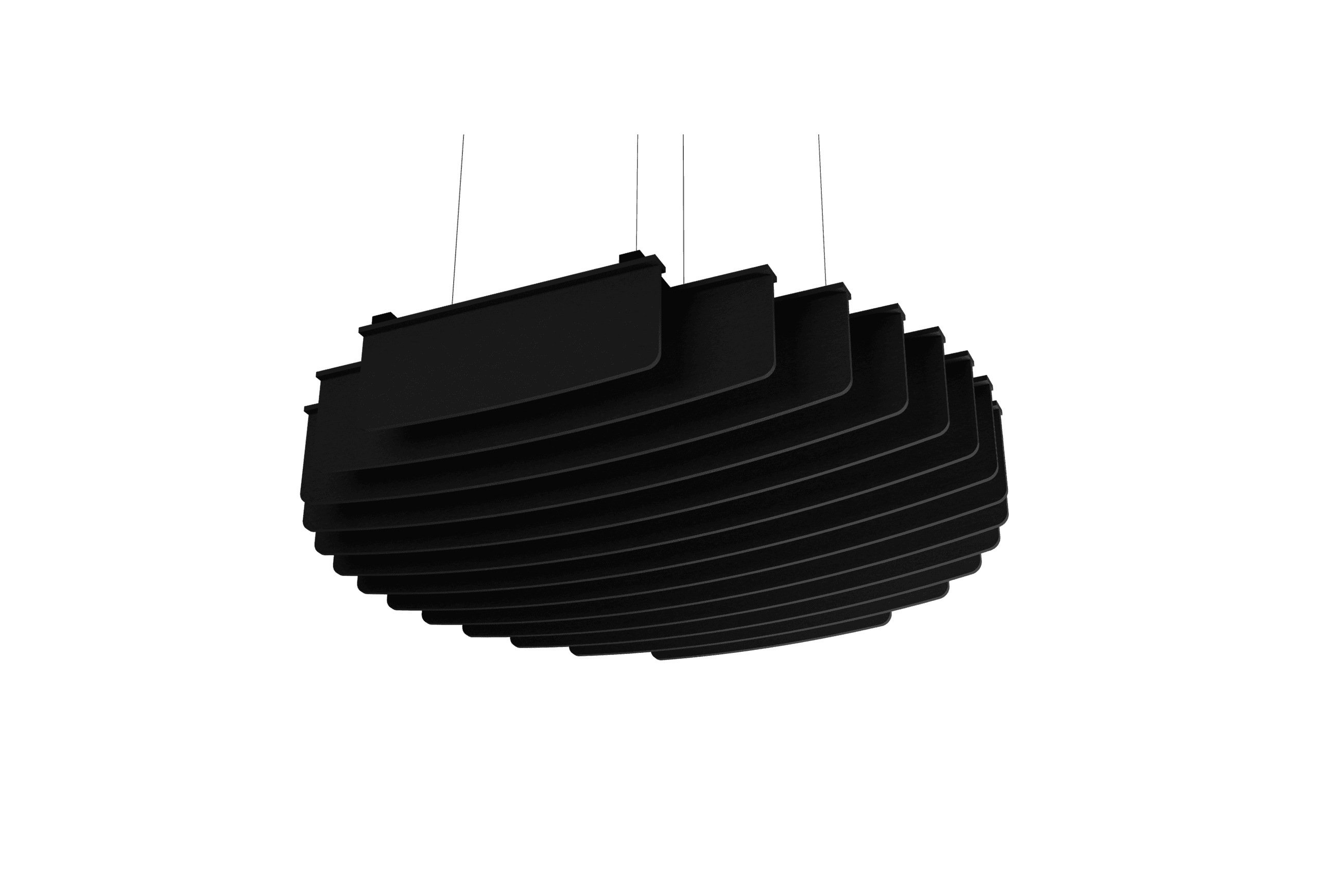 Suspended Sound Absorbent Light Panel Round Concave