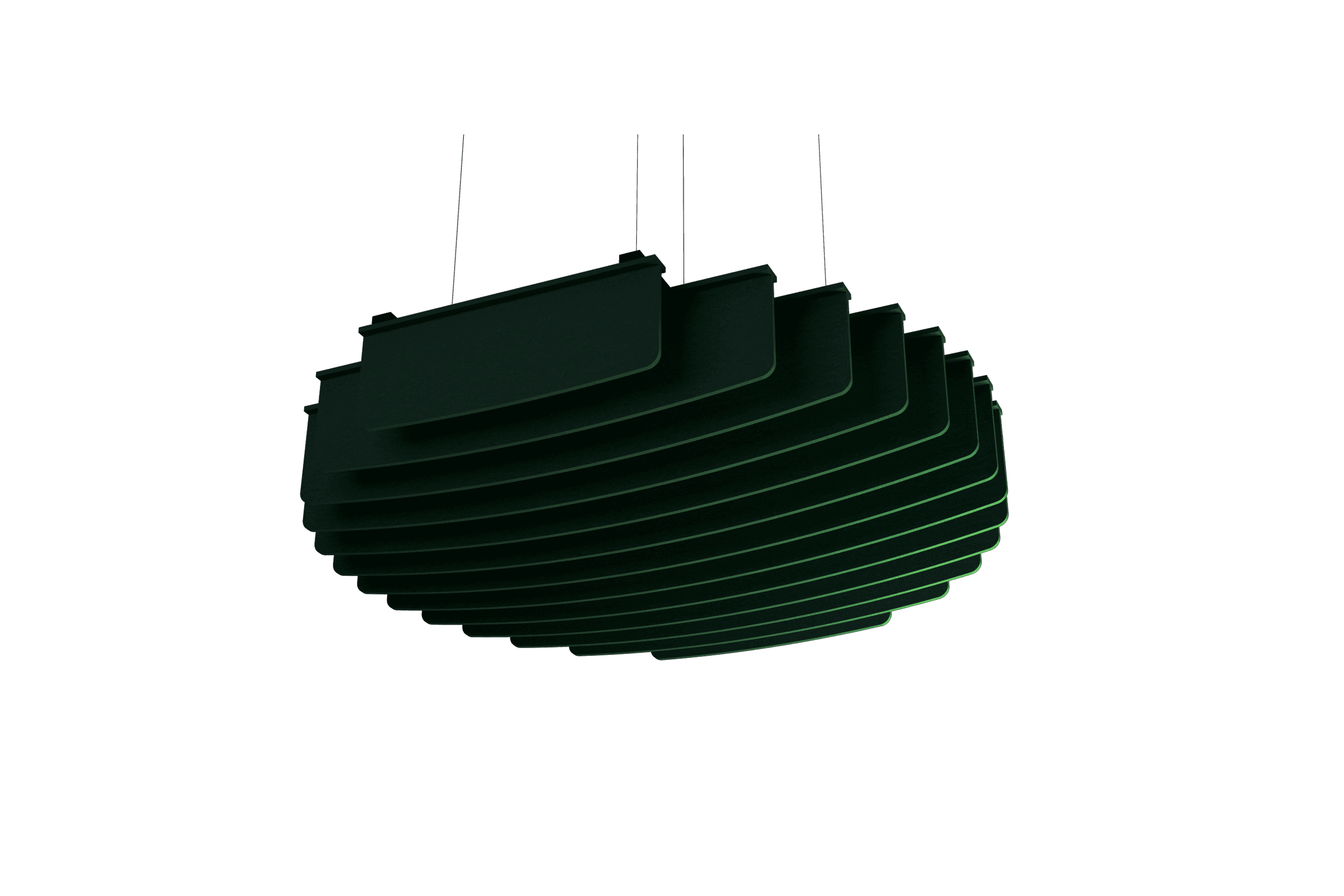 Suspended Sound Absorbent Light Panel Round Concave