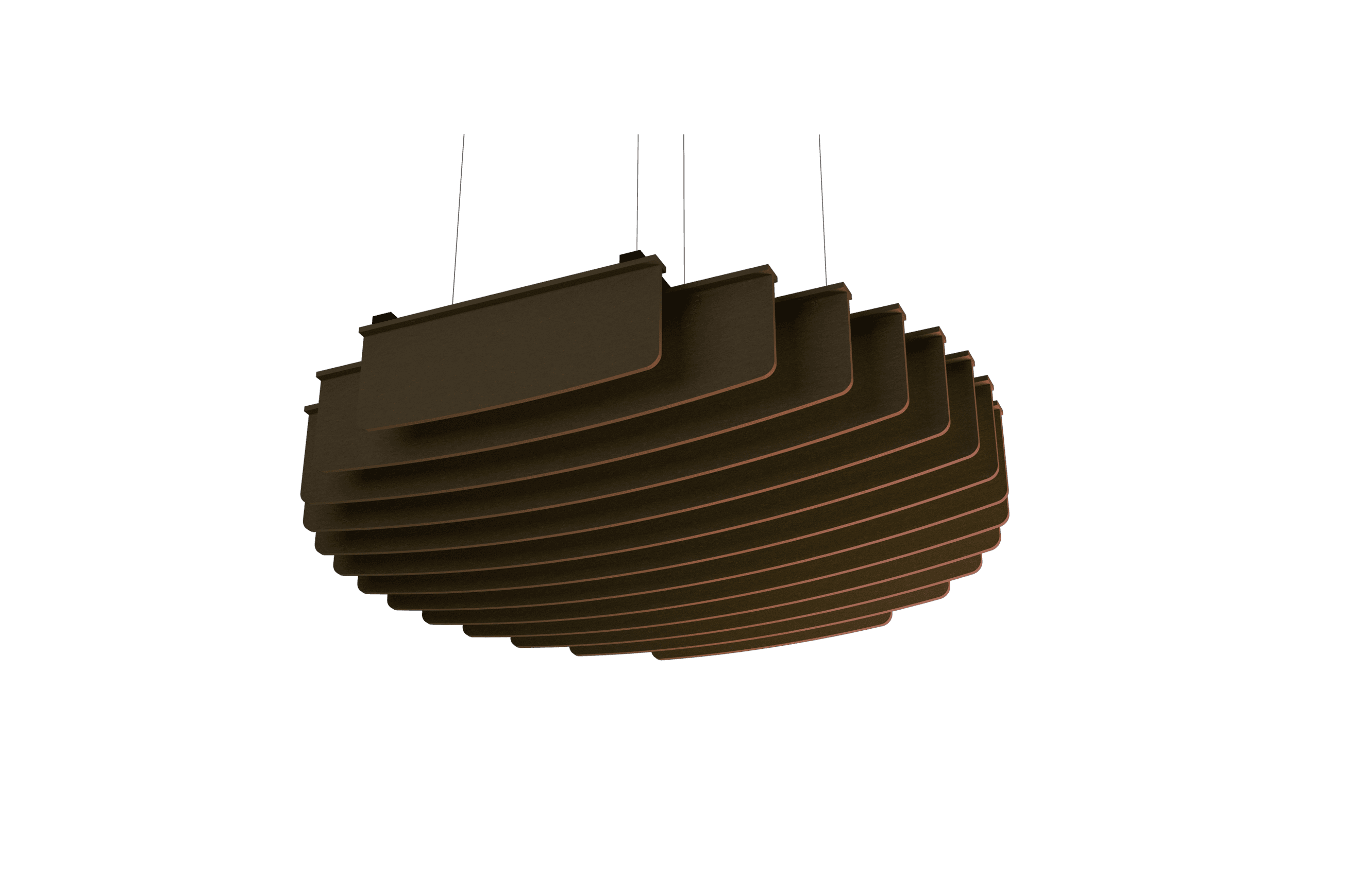 Suspended Sound Absorbent Light Panel Round Concave