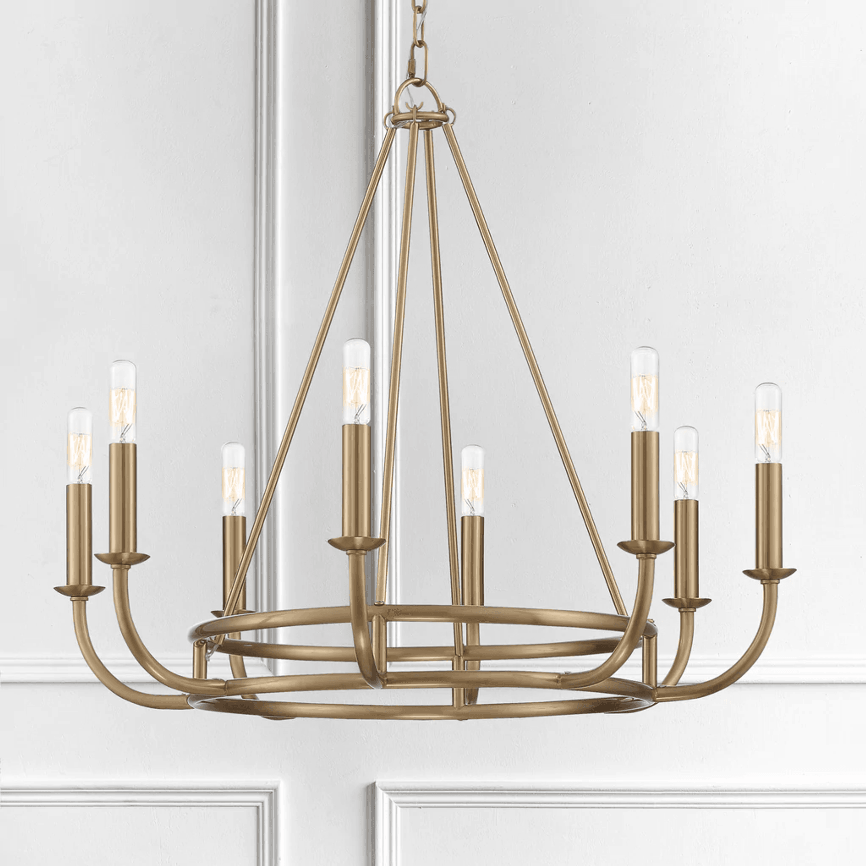 Venroy 8 Light Chandelier in Aged Brass