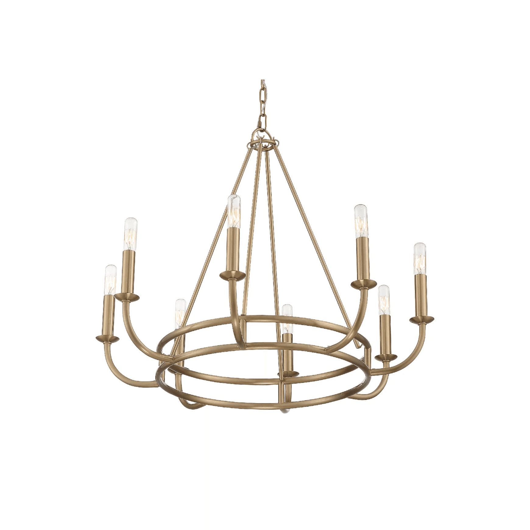 Venroy 8 Light Chandelier in Aged Brass