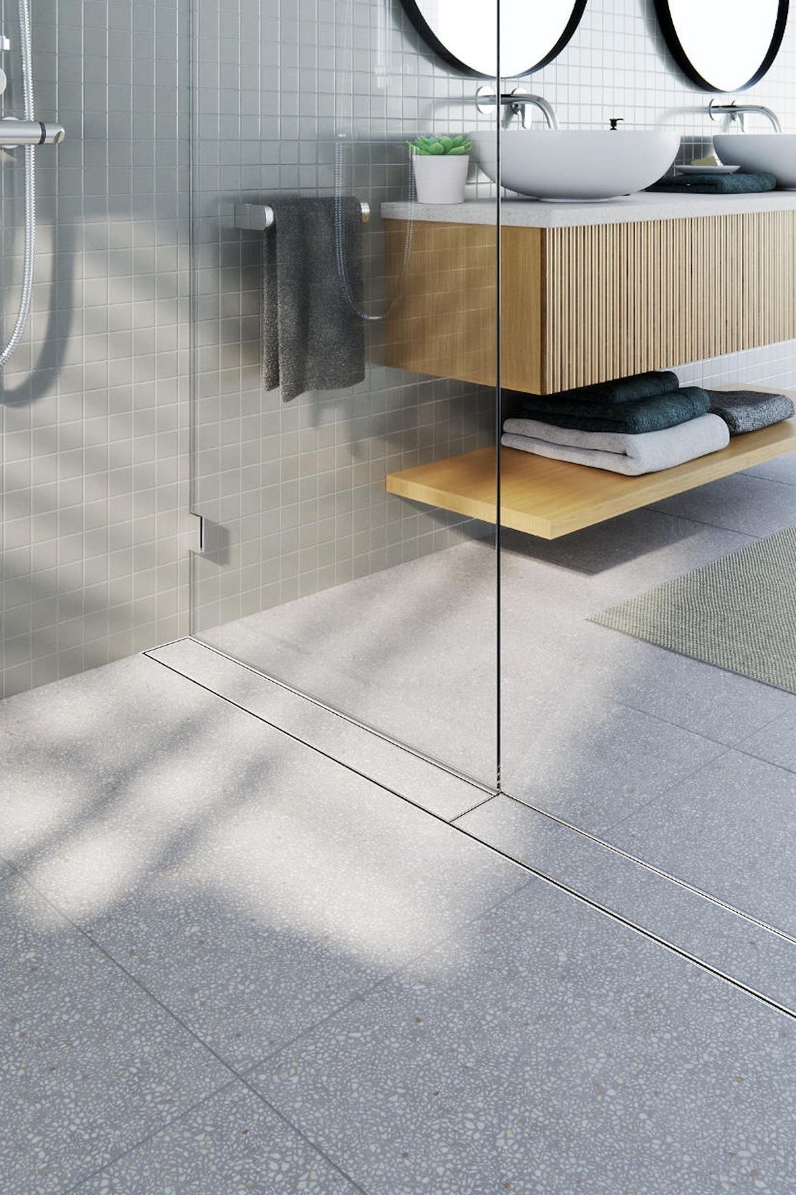 Shower Screen Support Drain