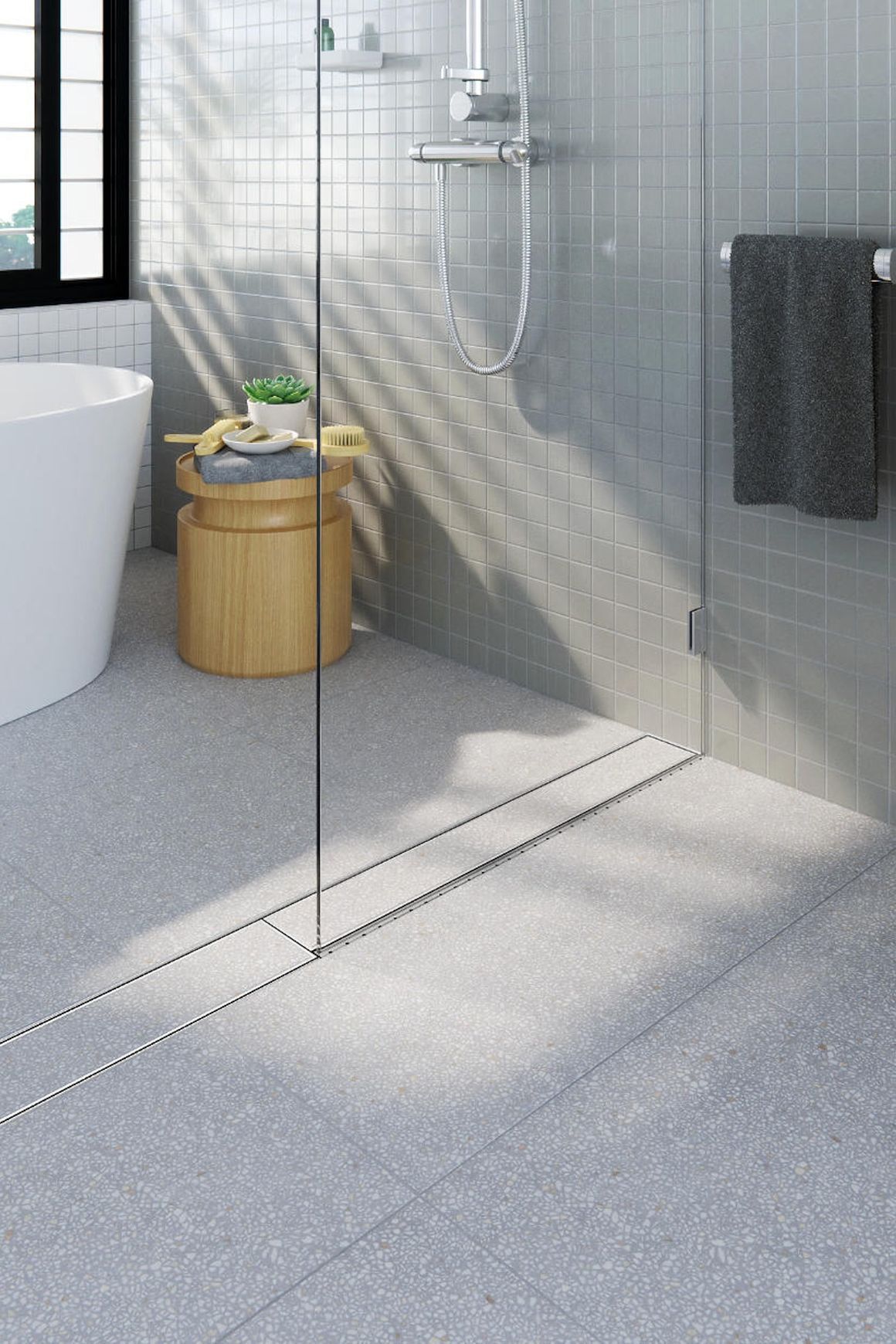 Shower Screen Support Drain