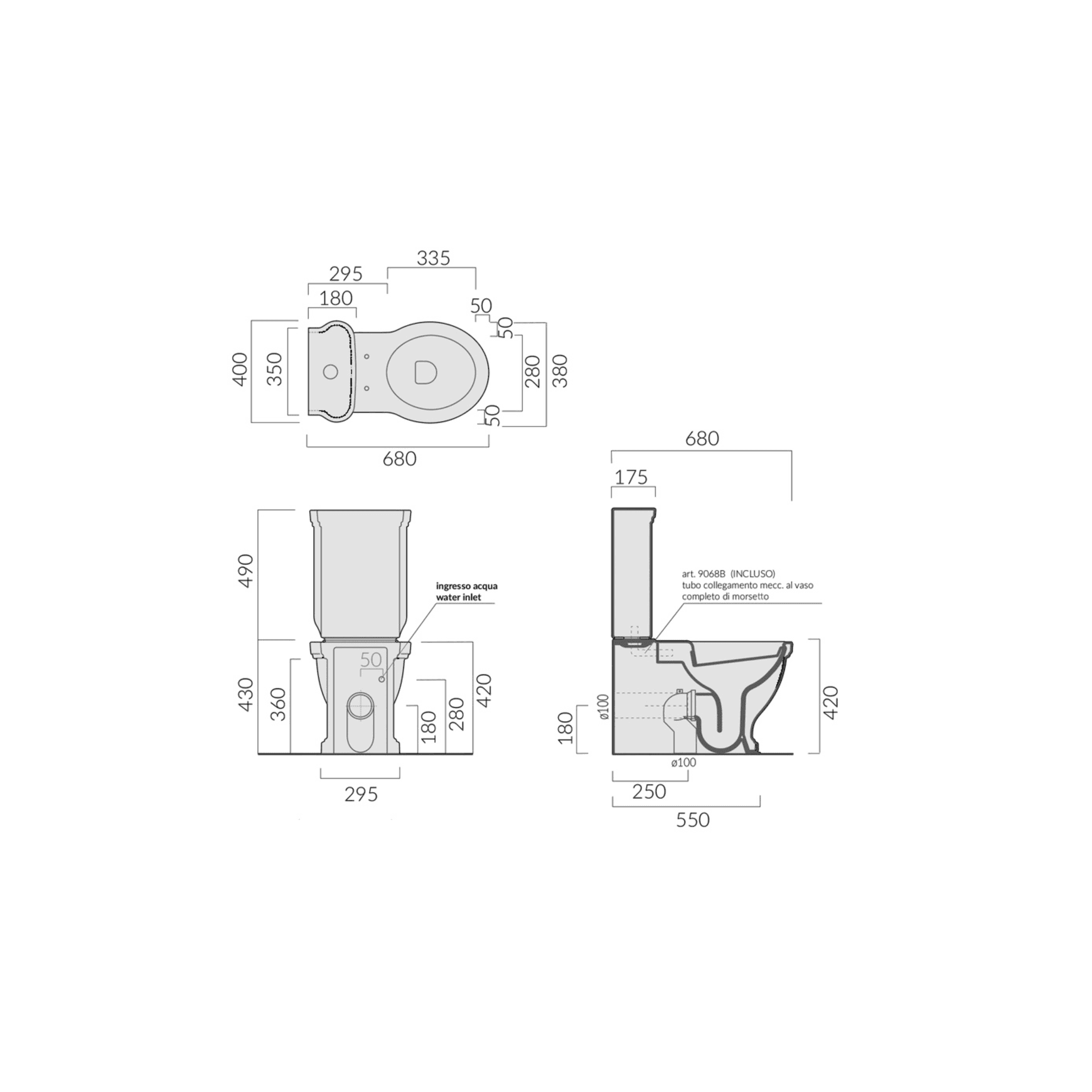 Ethos Close Coupled Back to Wall Toilet Suite