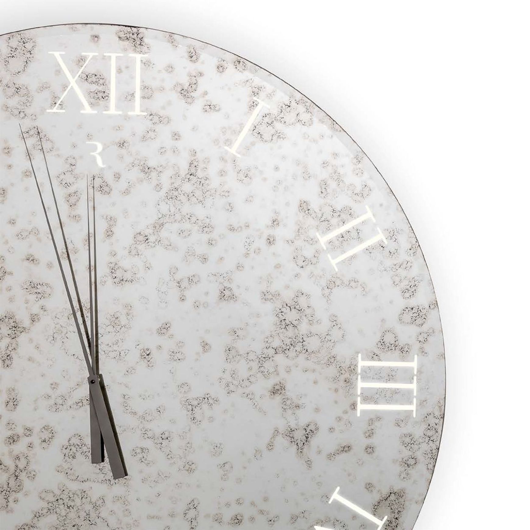 Titanium Round Mirrored Clock